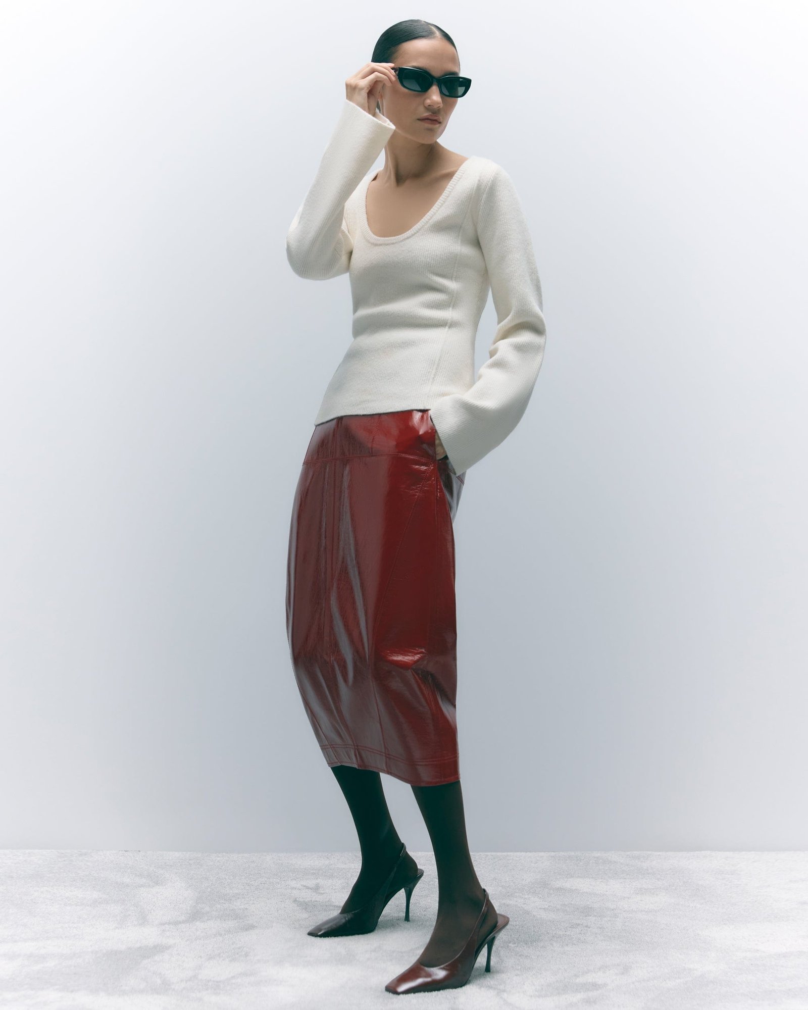 Pepper Vegan Patent Leather Skirt