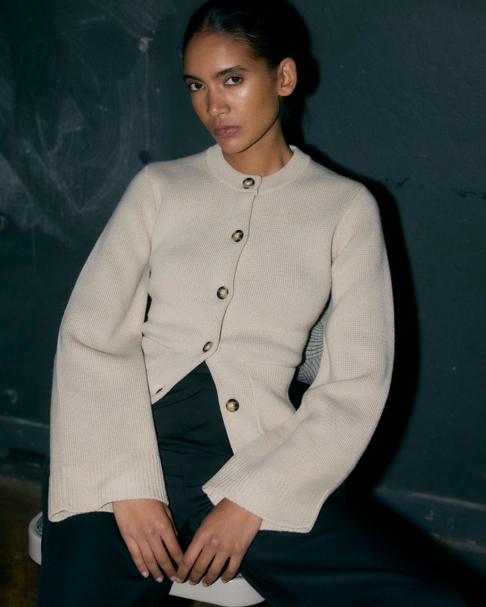 Eames Organic Cotton-Wool Button Cardigan