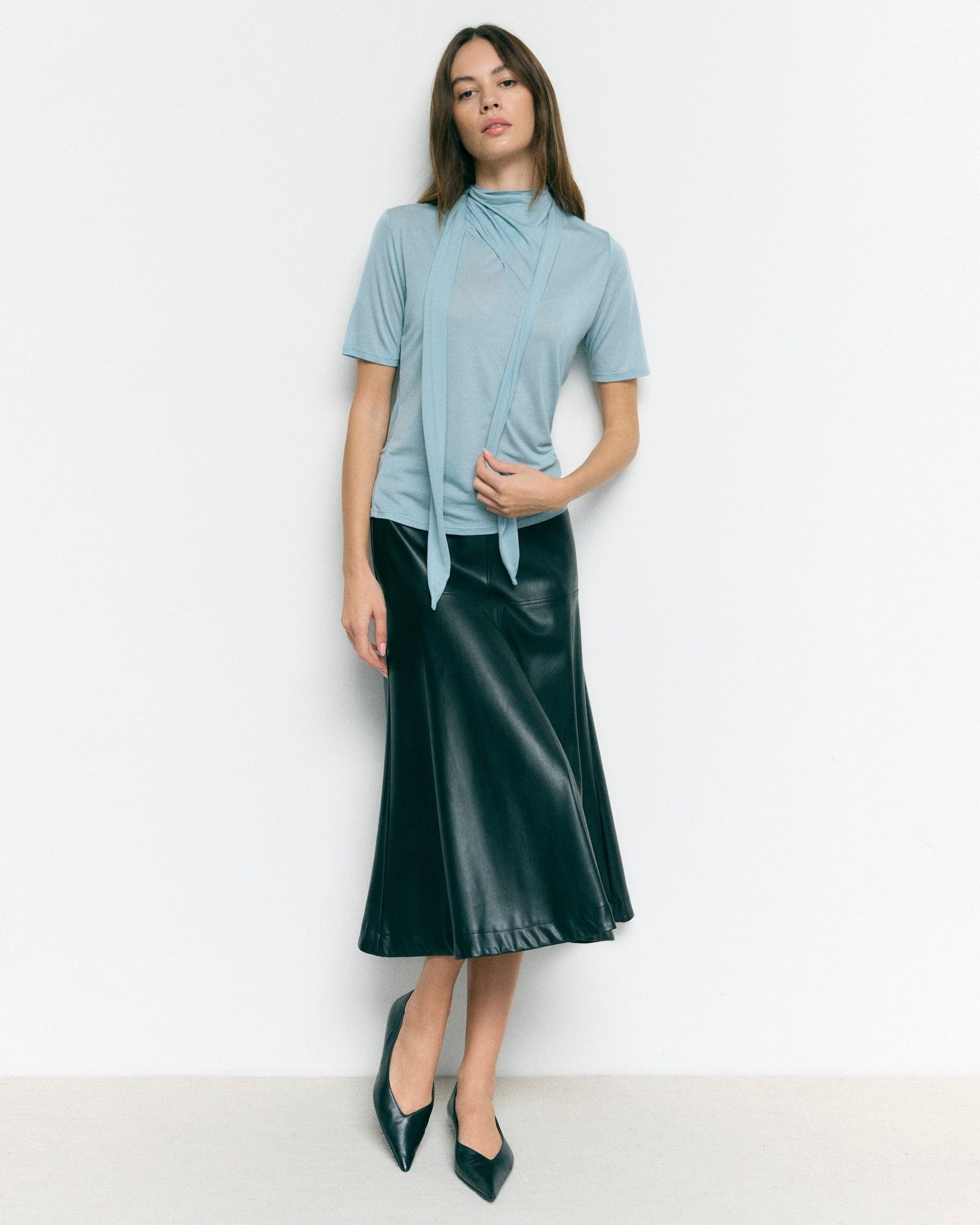 Harley A-Line Vegan Leather Skirt