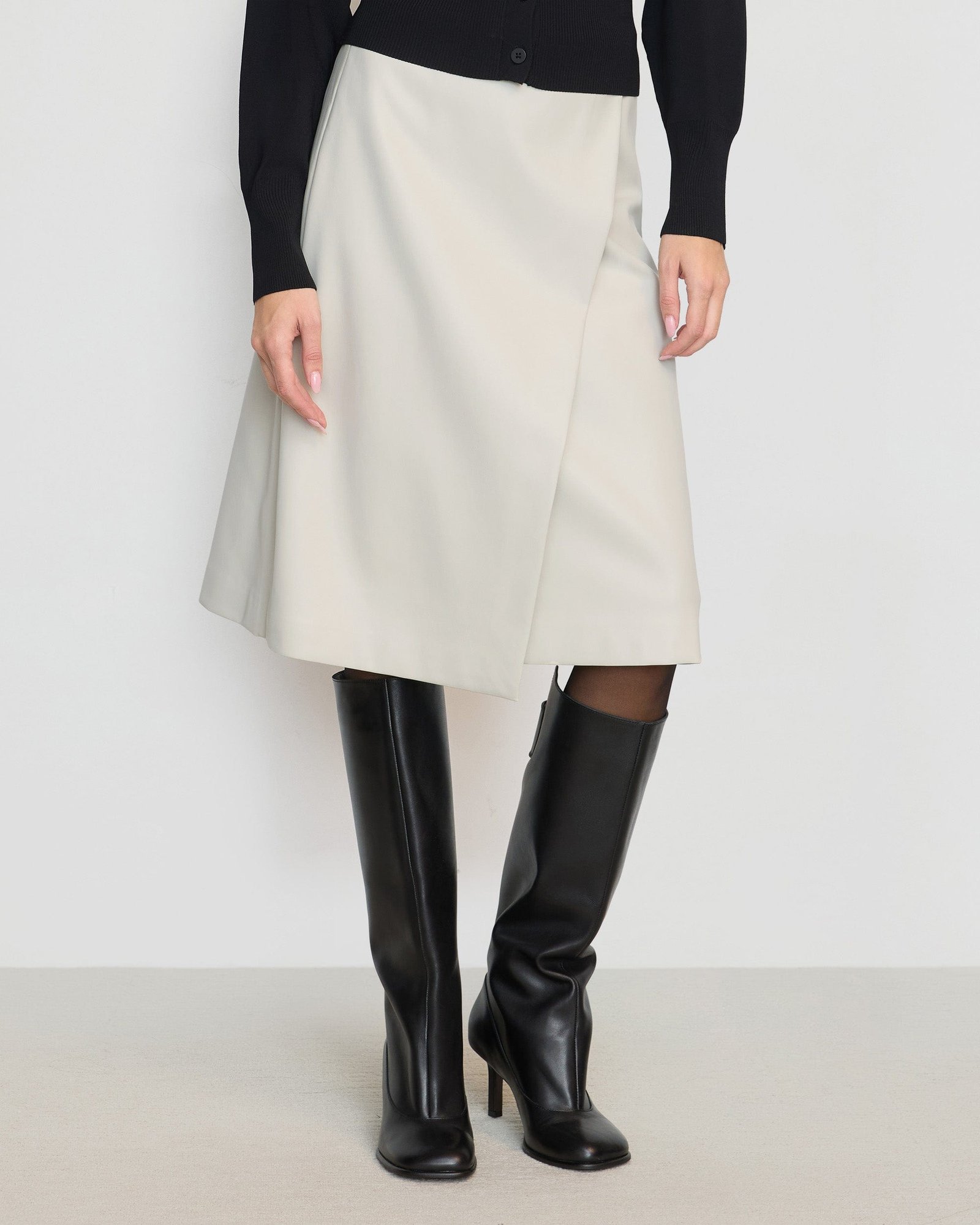 Alba Asymmetric Vegan Leather Skirt