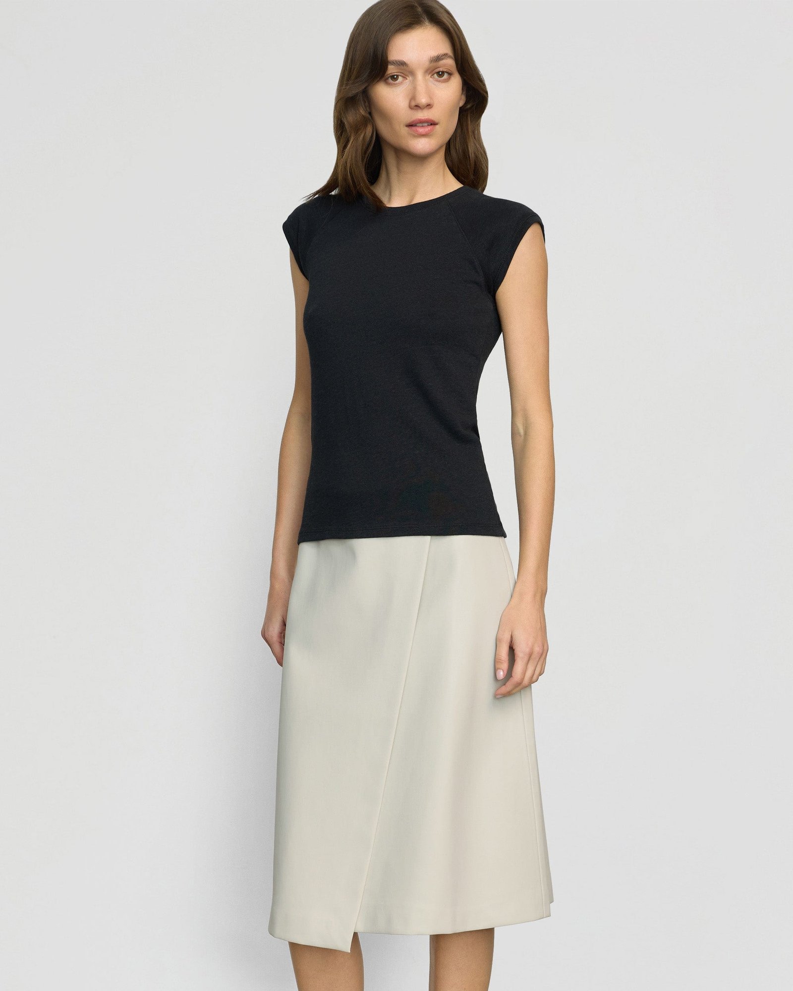 Alba Asymmetric Vegan Leather Skirt