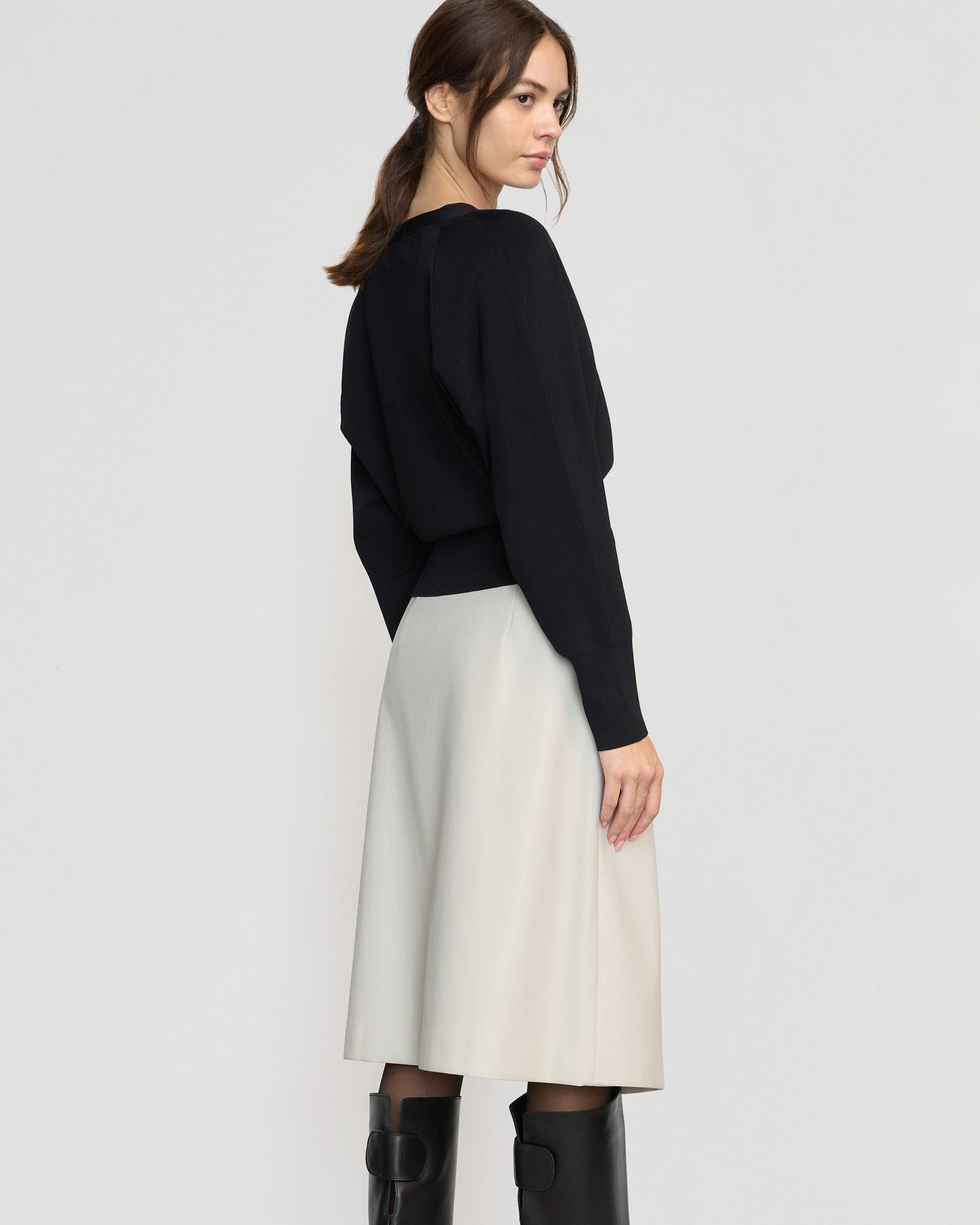 Alba Asymmetric Vegan Leather Skirt