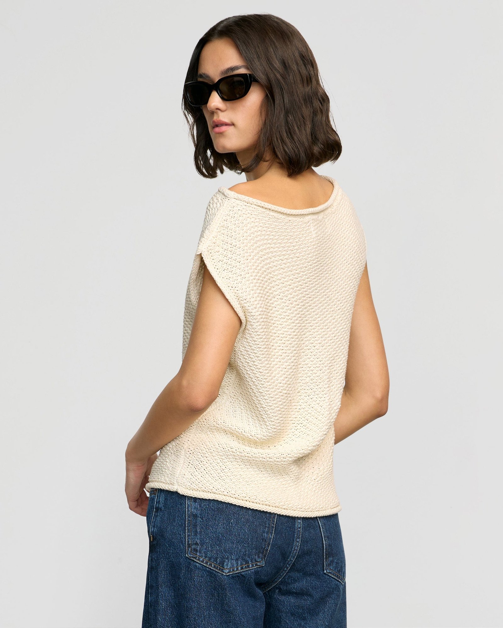 Chisa Textured Off-Shoulder Knit Top