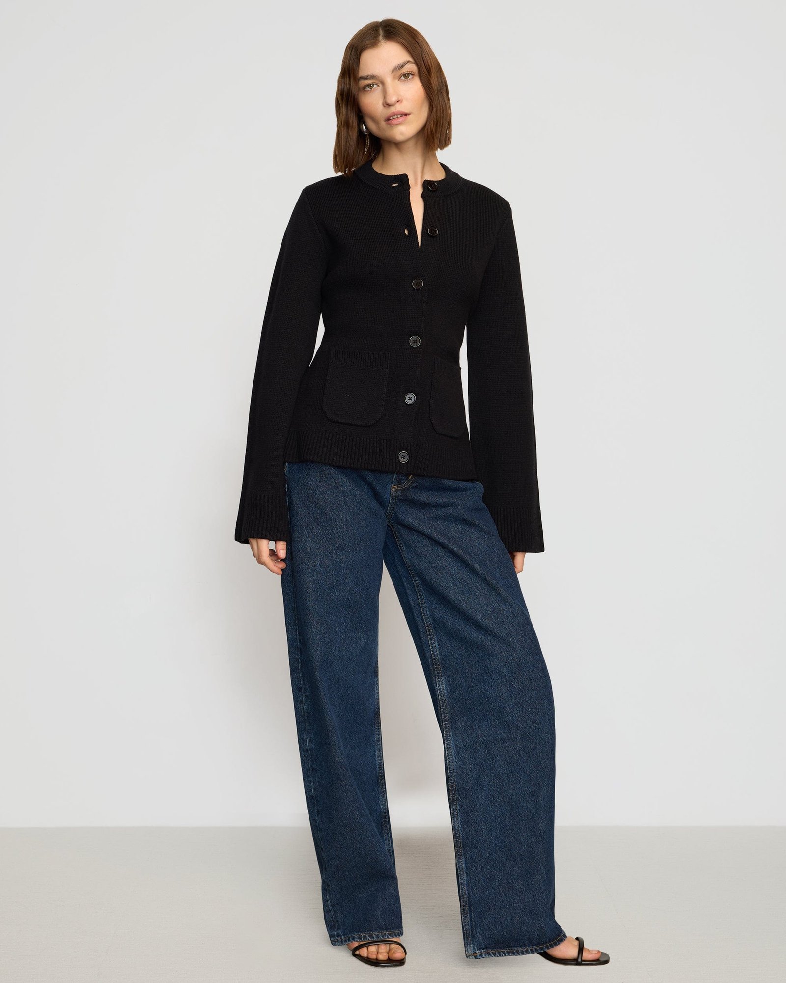 Eames Organic Cotton-Wool Button Cardigan