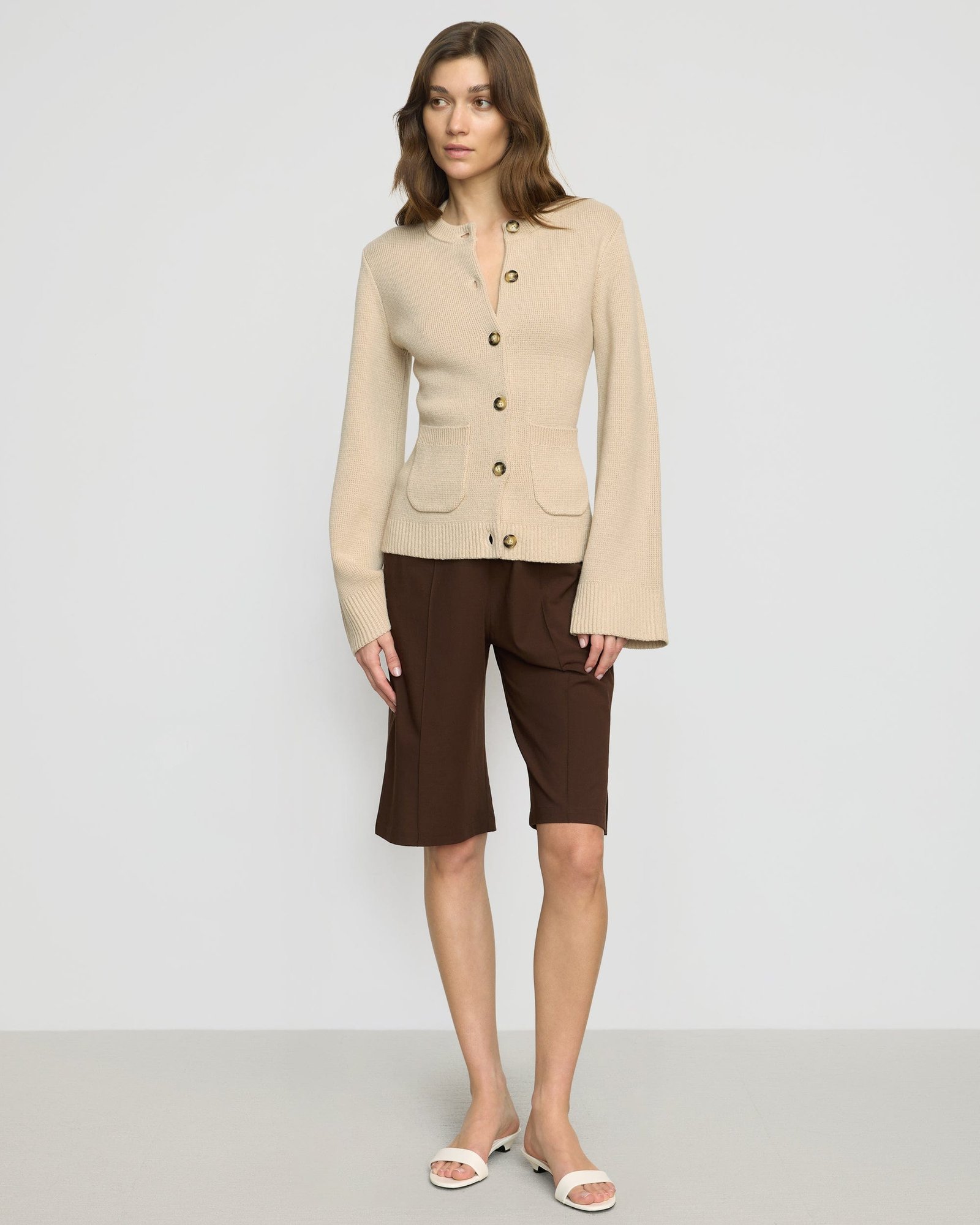 Eames Organic Cotton-Wool Button Cardigan