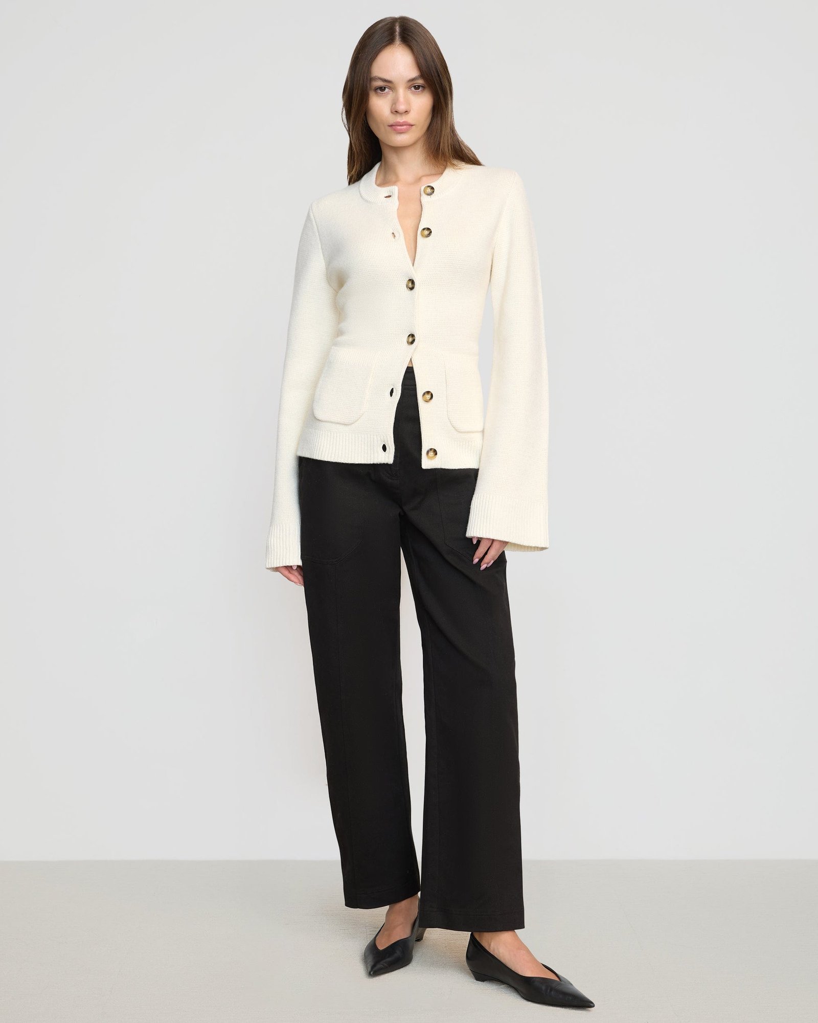 Eames Organic Cotton-Wool Button Cardigan