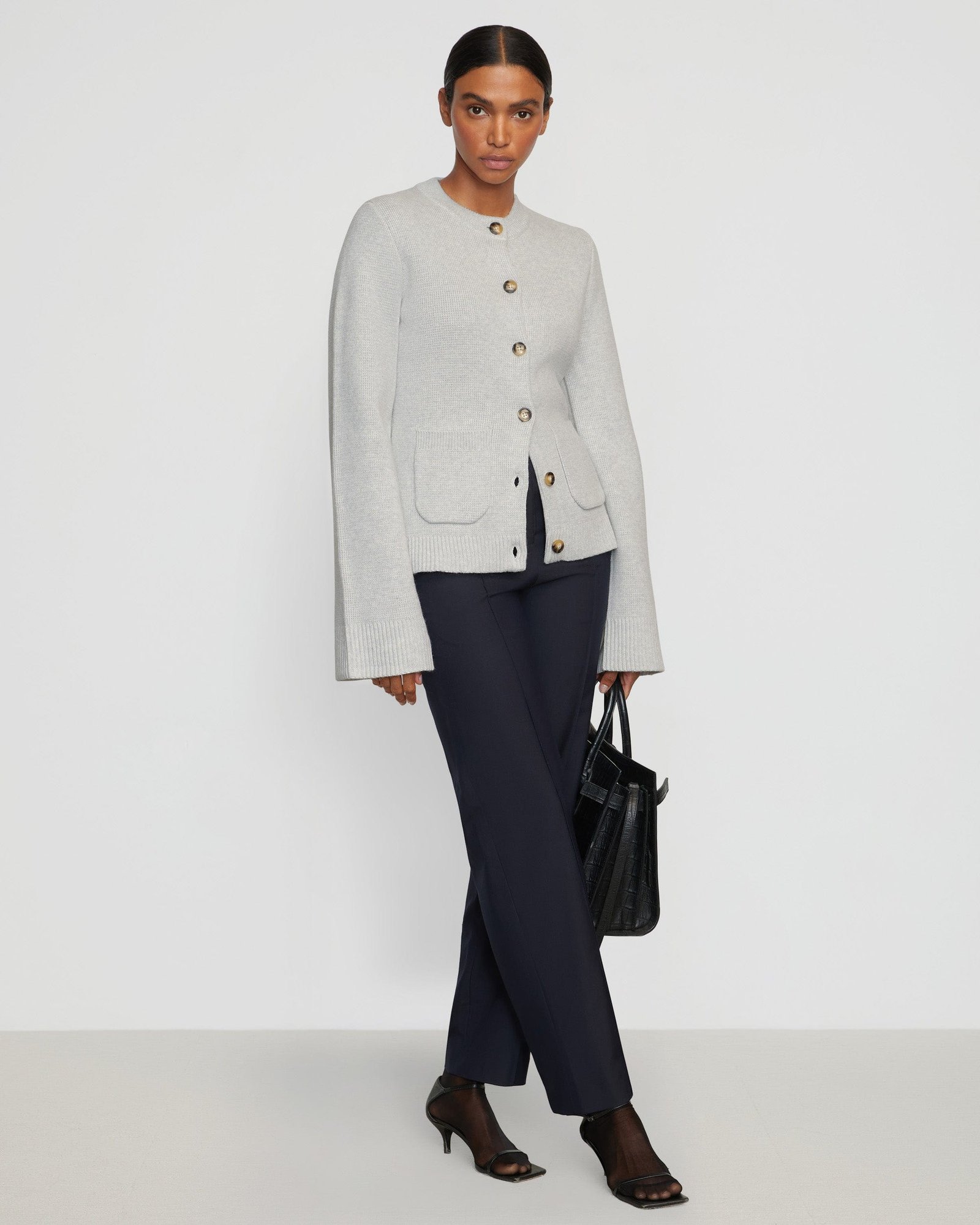 Eames Organic Cotton-Wool Button Cardigan