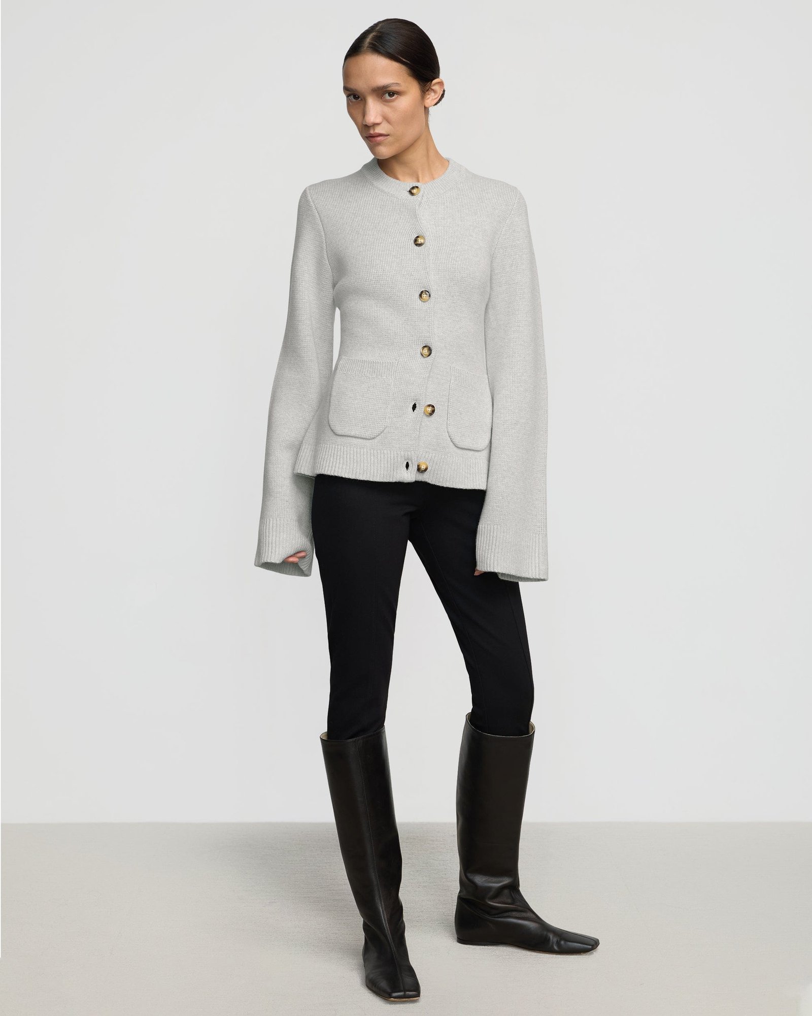 Eames Organic Cotton-Wool Button Cardigan