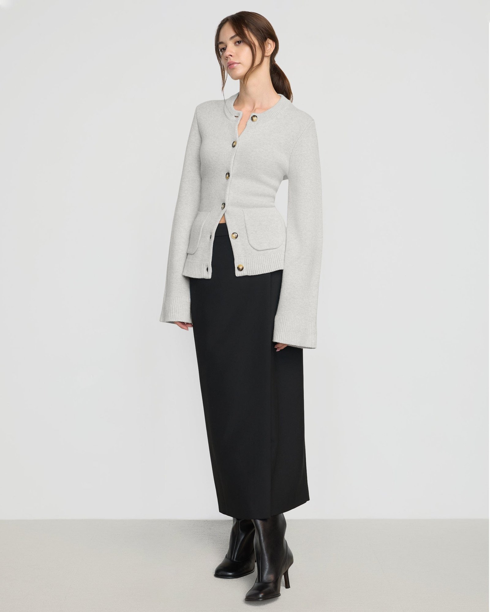 Eames Organic Cotton-Wool Button Cardigan