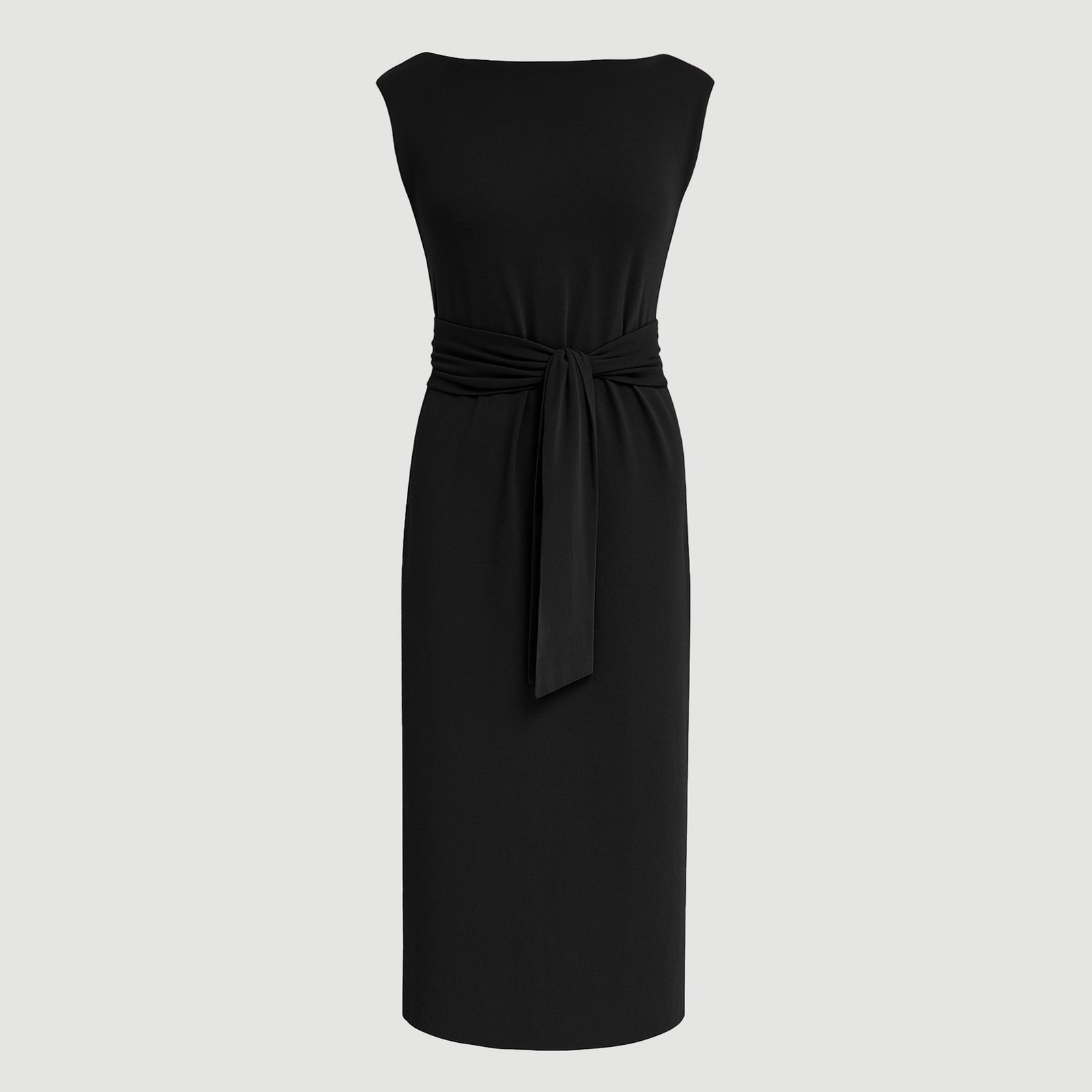 edina-tie-front-slit-neck-dress-black-0