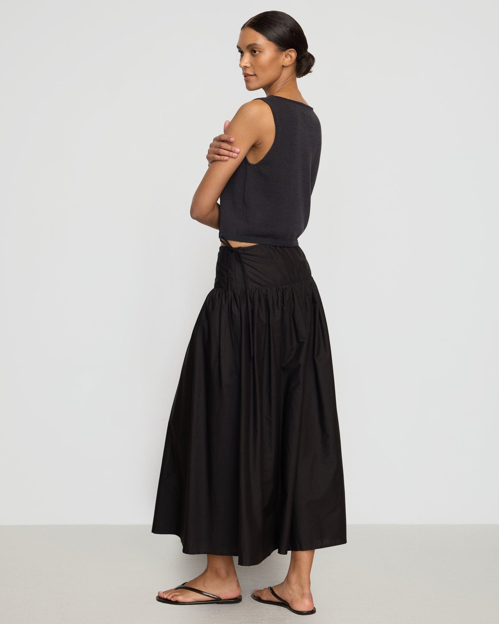 Elith Cotton-Linen Button Knit Vest