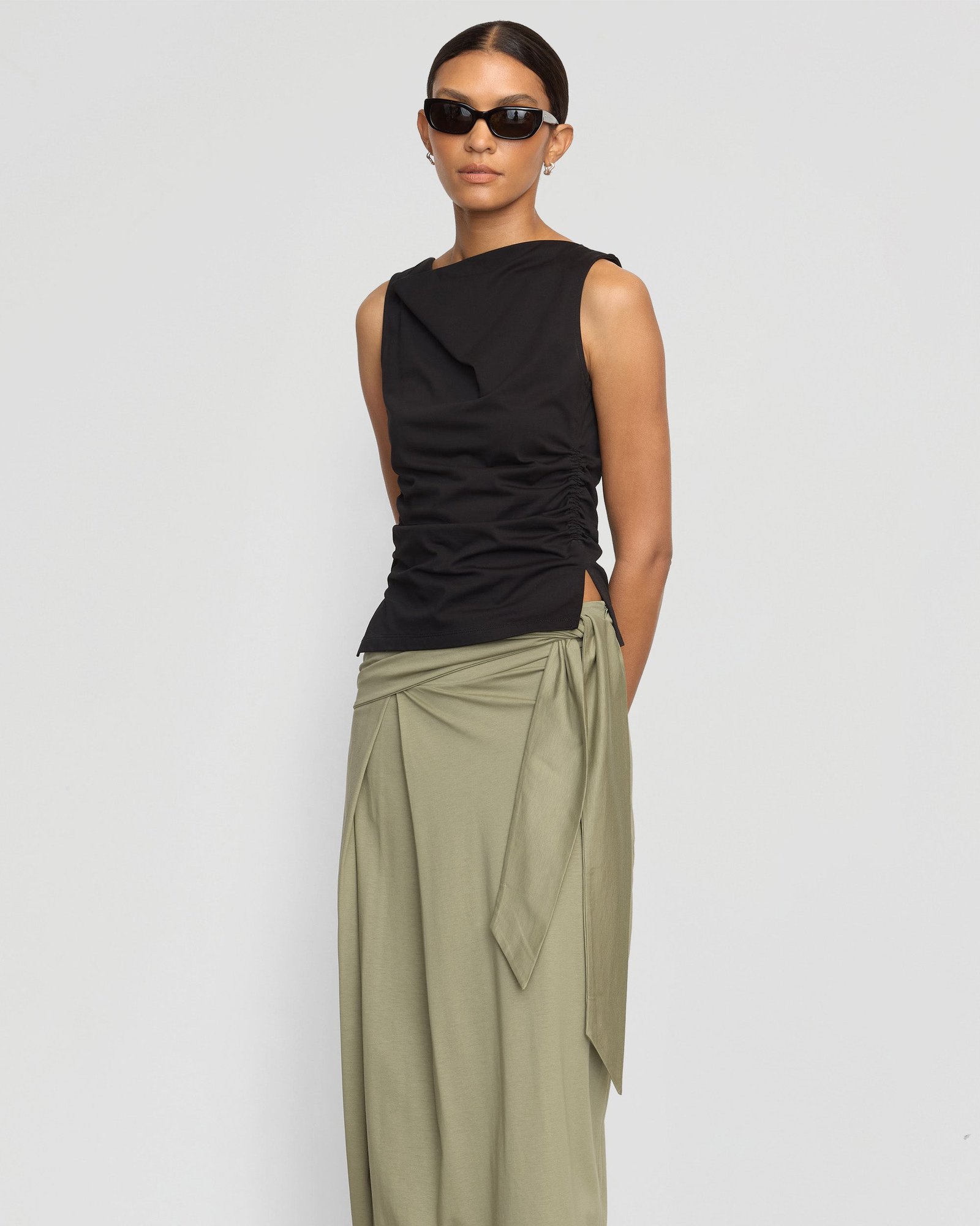 Elke Tie-Waist Maxi Skirt