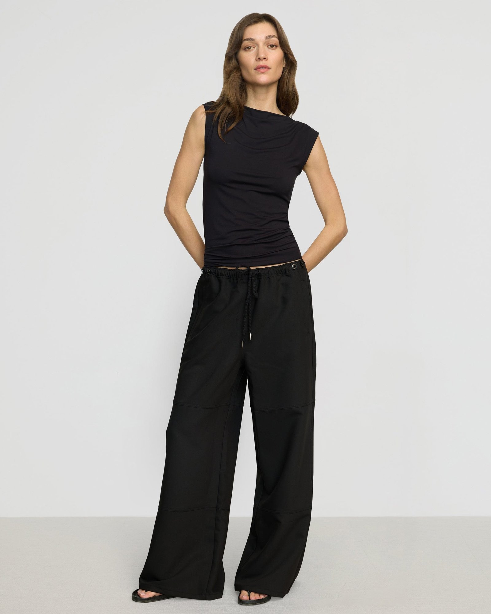 Esme Sleeveless Slit-Neck Tank