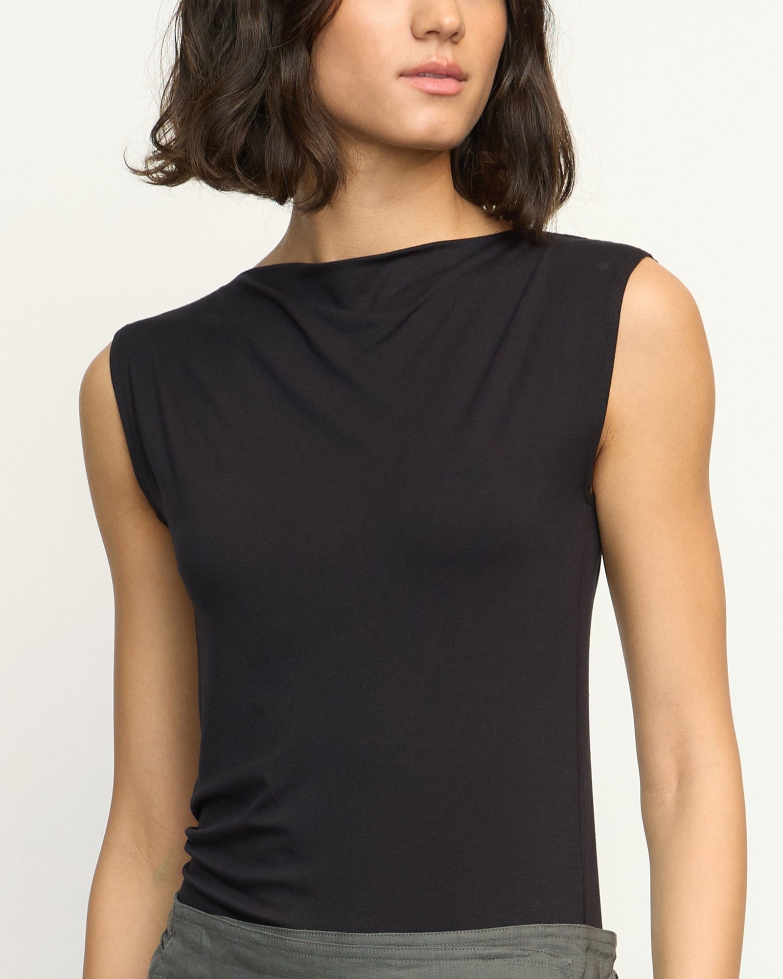 Esme Sleeveless Slit-Neck Tank