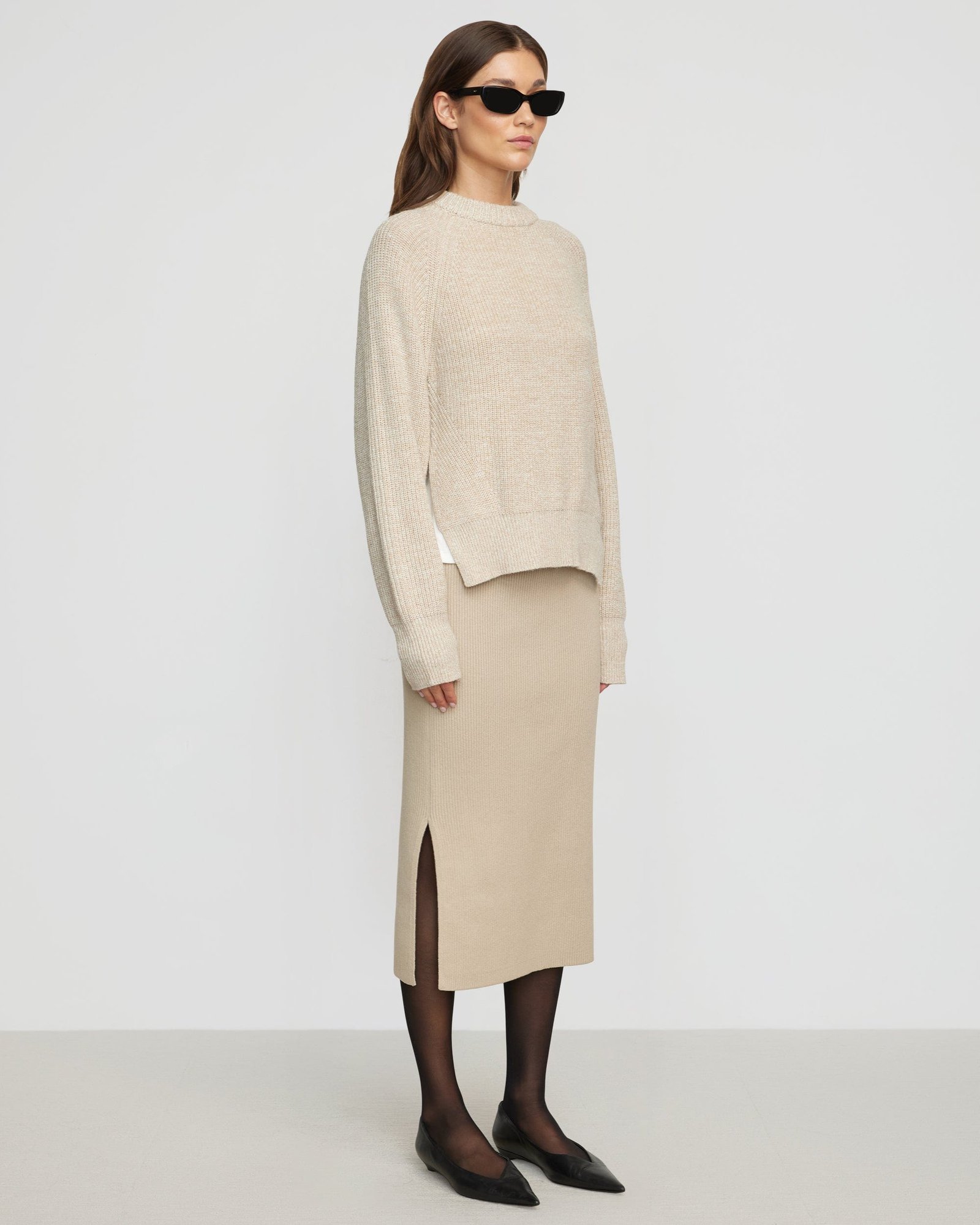 Faustine Cotton Ribbed Skirt