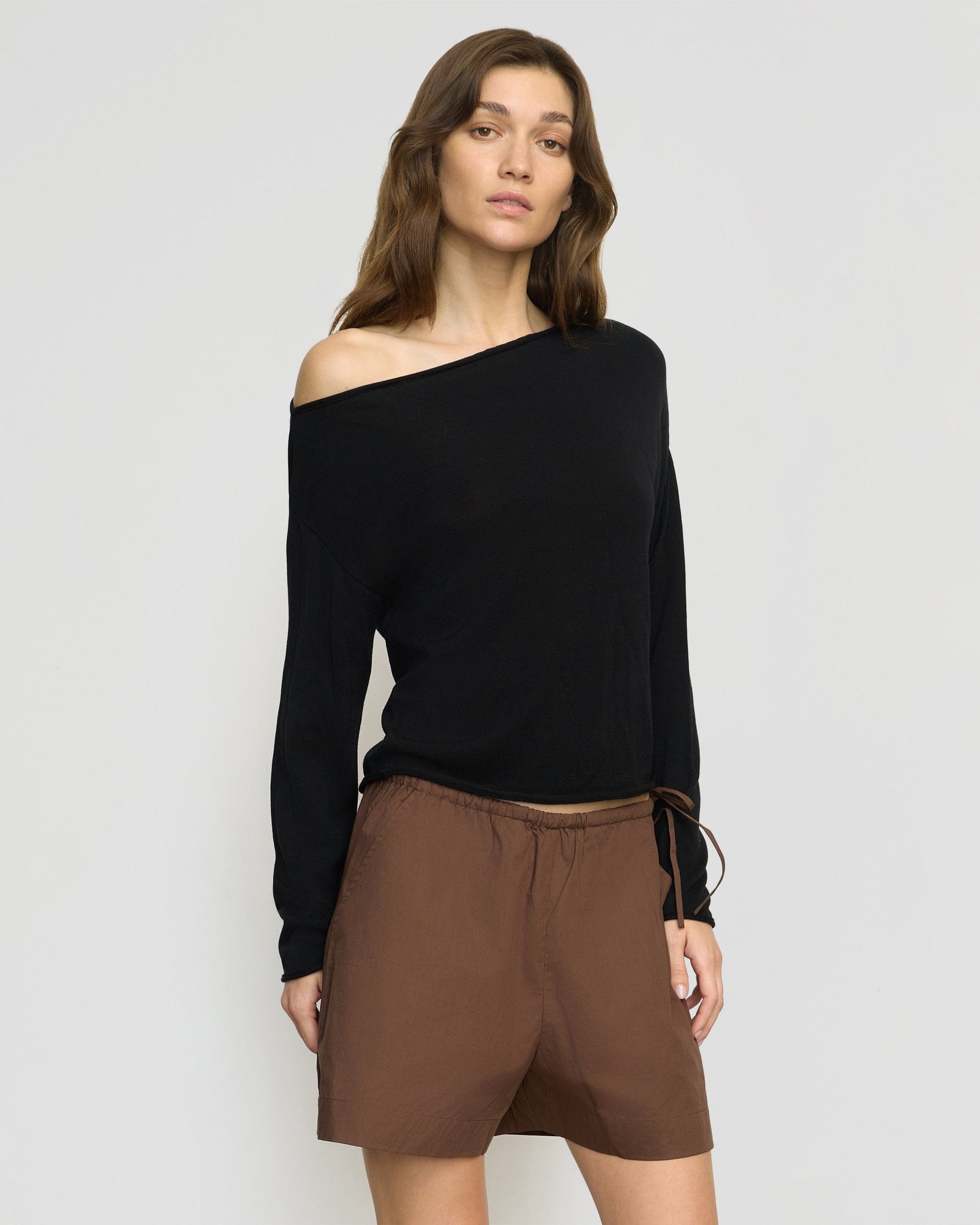 Hachi Tencel-Wool Off-Shoulder Sweater