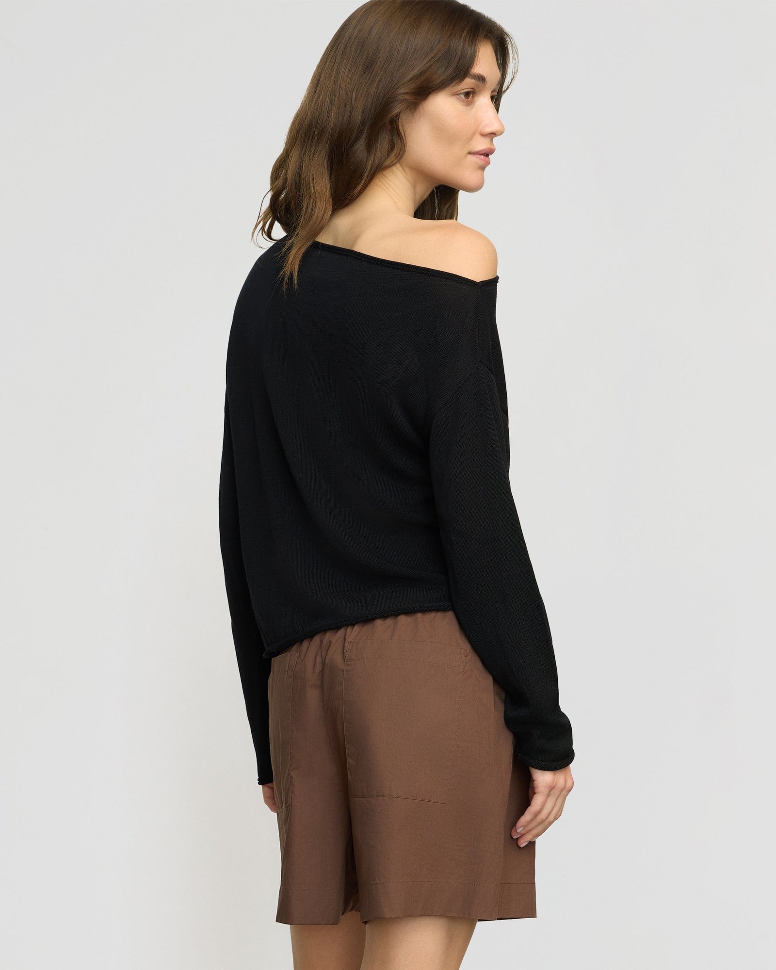 Hachi Tencel-Wool Off-Shoulder Sweater
