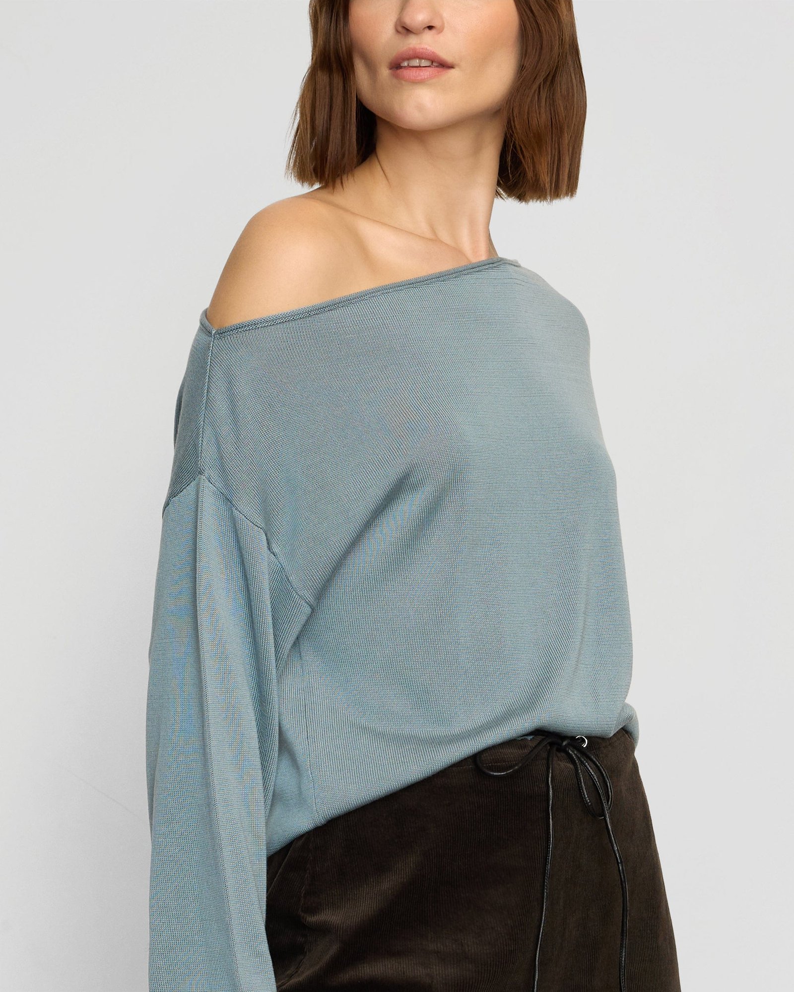 Hachi Tencel-Wool Off-Shoulder Sweater