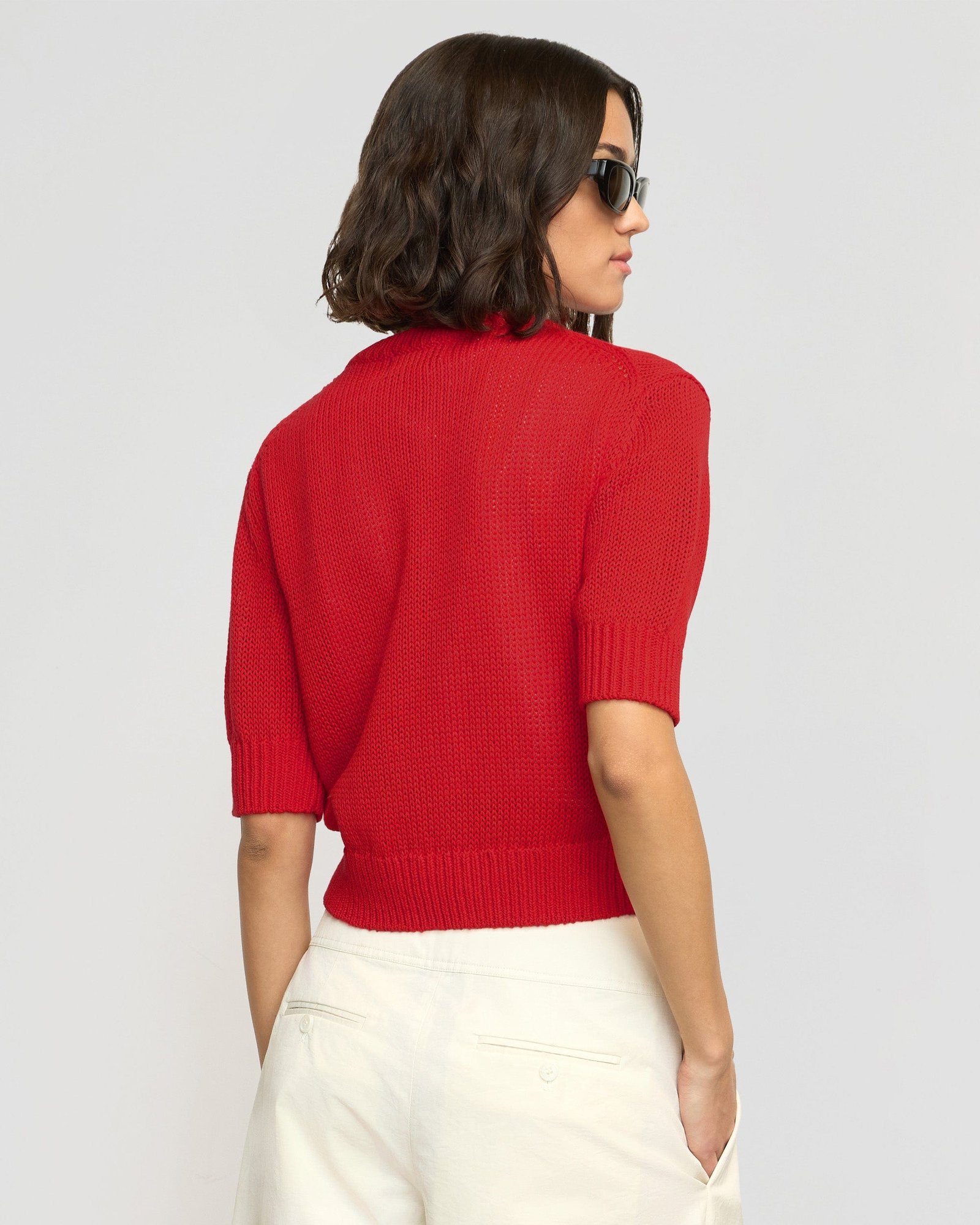 Heidi Pullover Short-Sleeve Knit Top