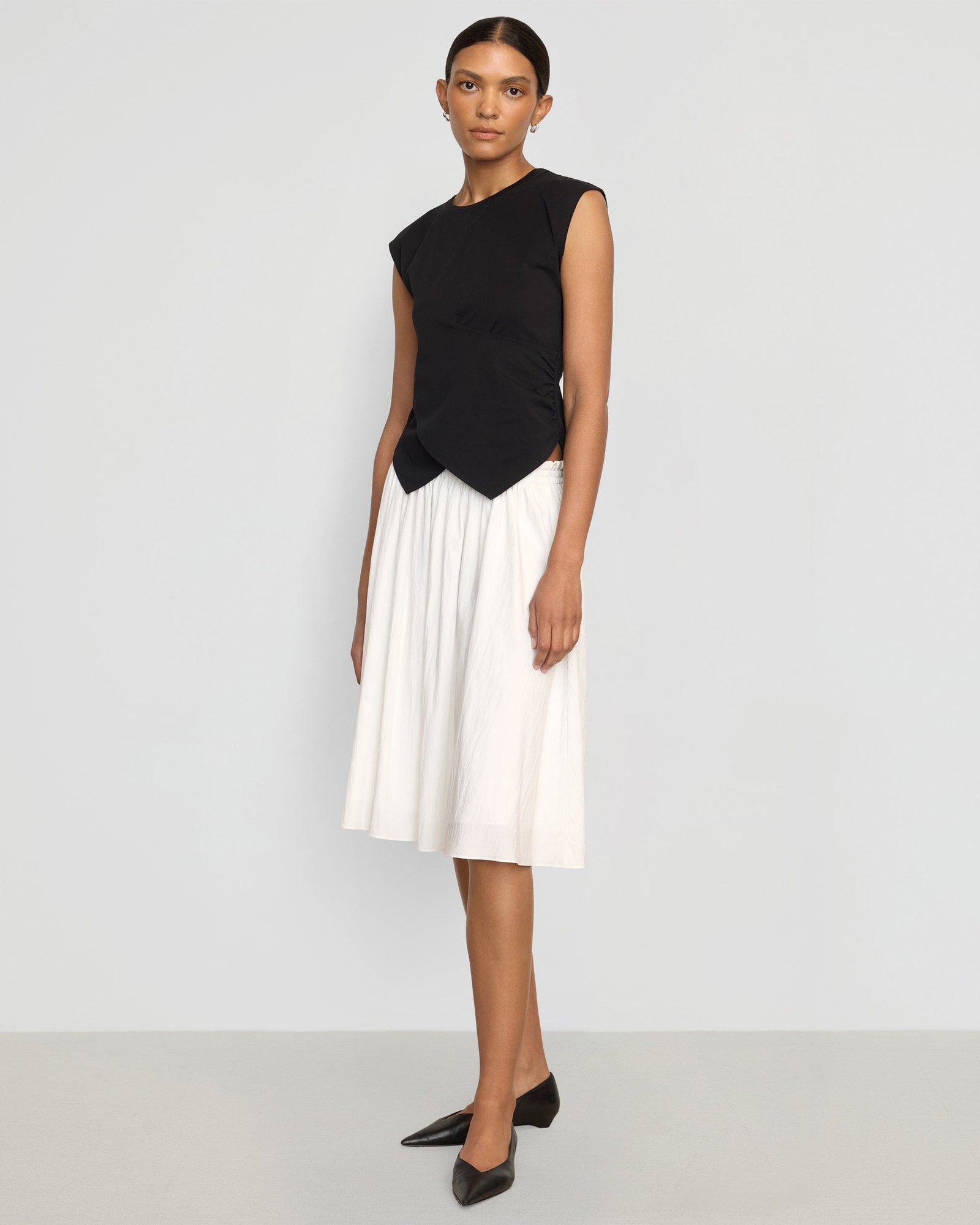 Janelle Front-Wrap Jersey Tee
