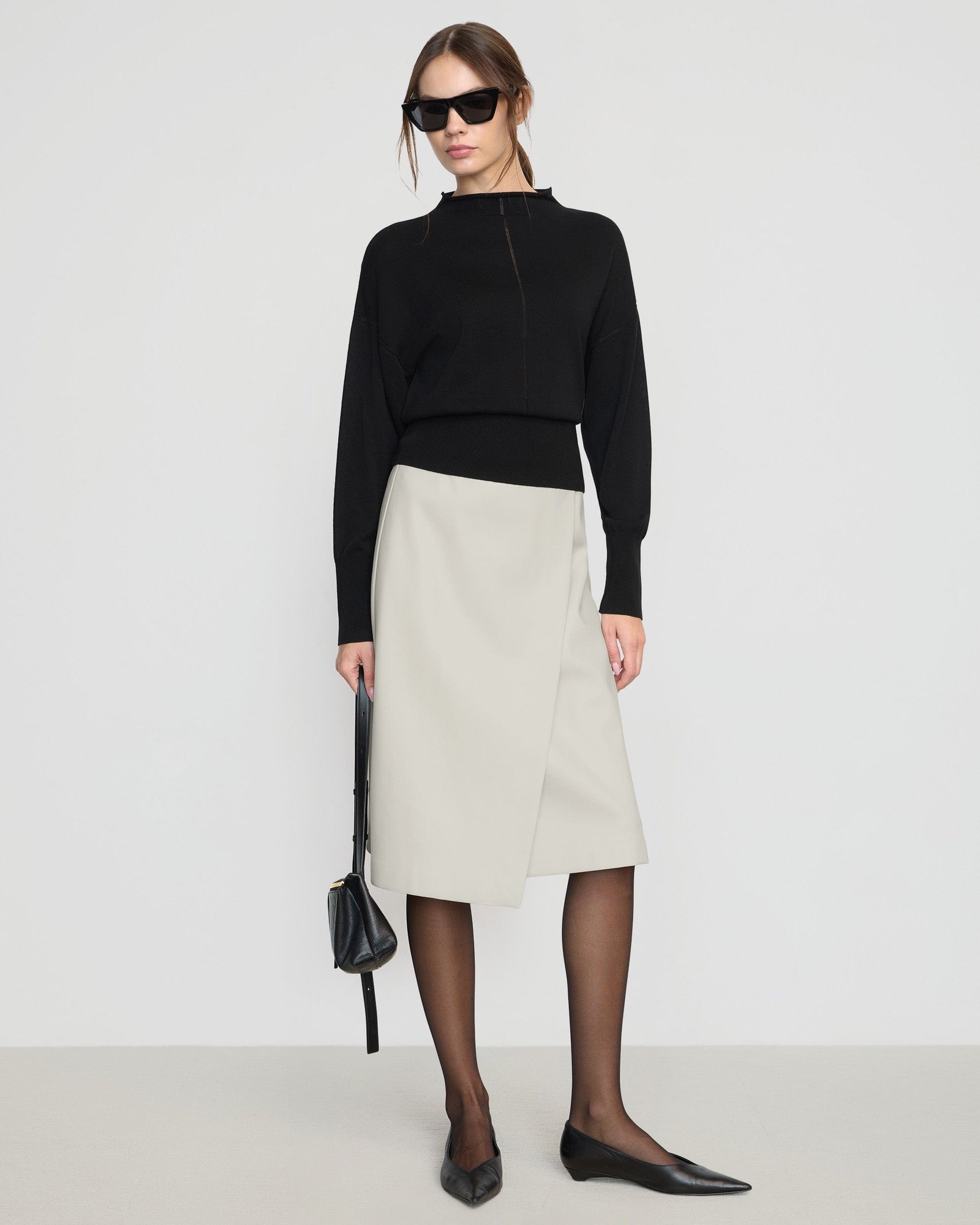 Alba Asymmetric Vegan Leather Skirt