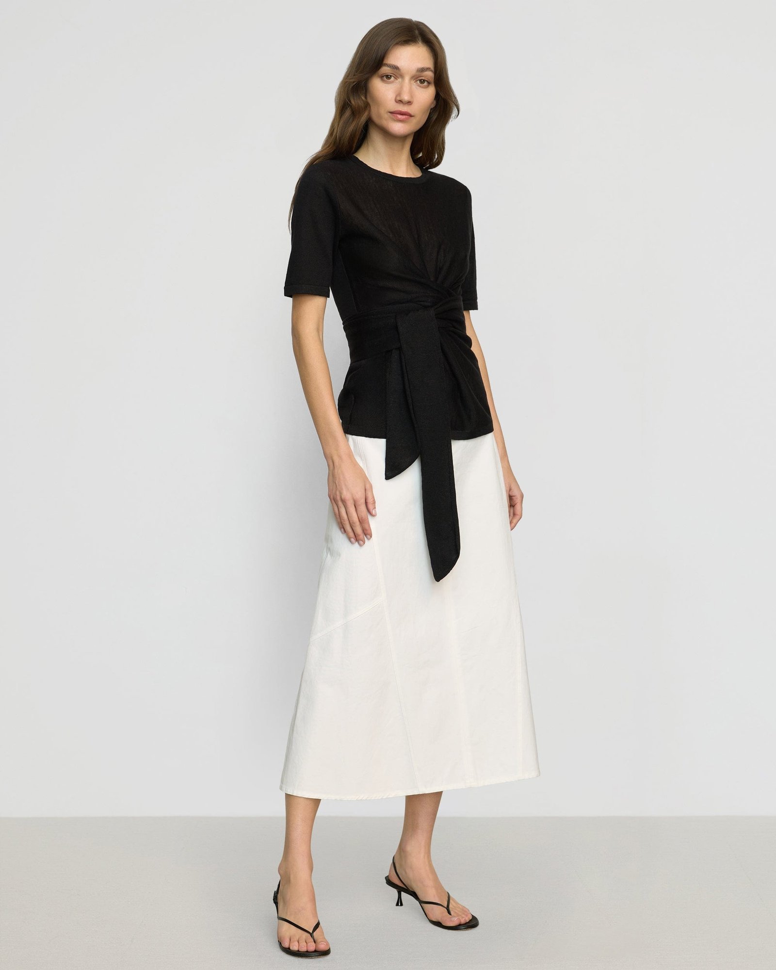 Lark Tie-Front Linen Sweater