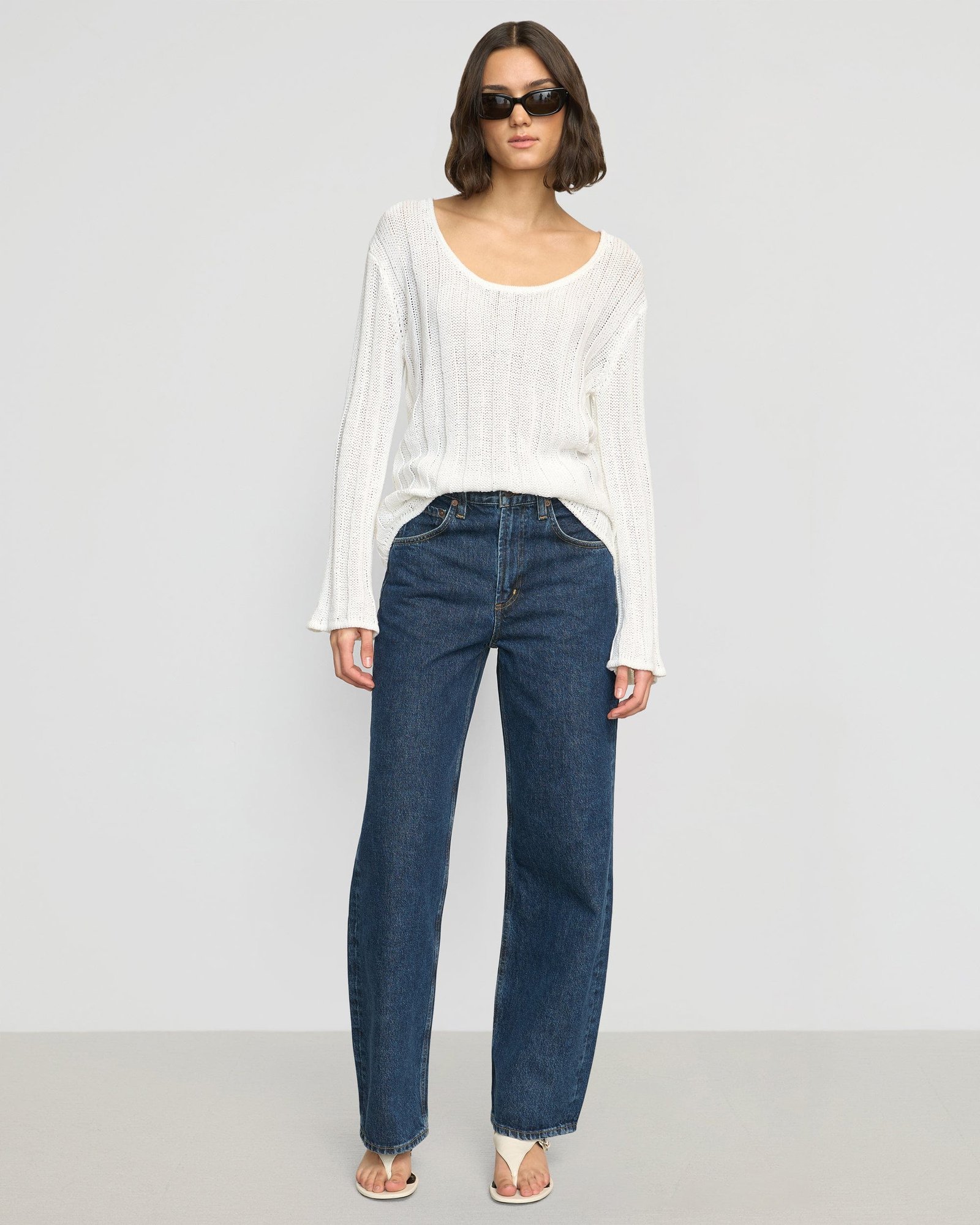 Leah Ribbed Scoop-Neck Sweater