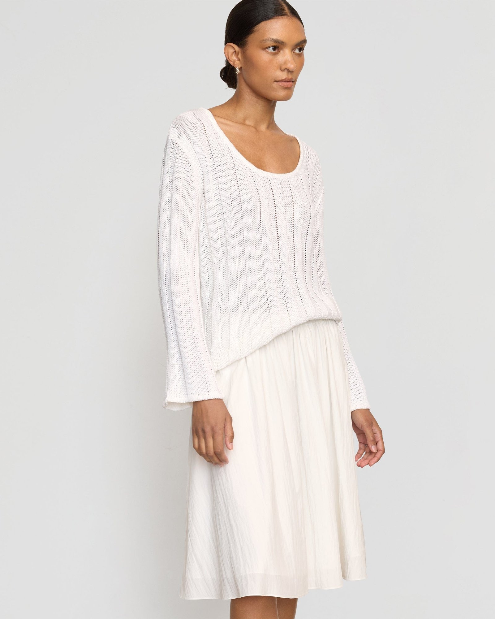 Leah Ribbed Scoop-Neck Sweater