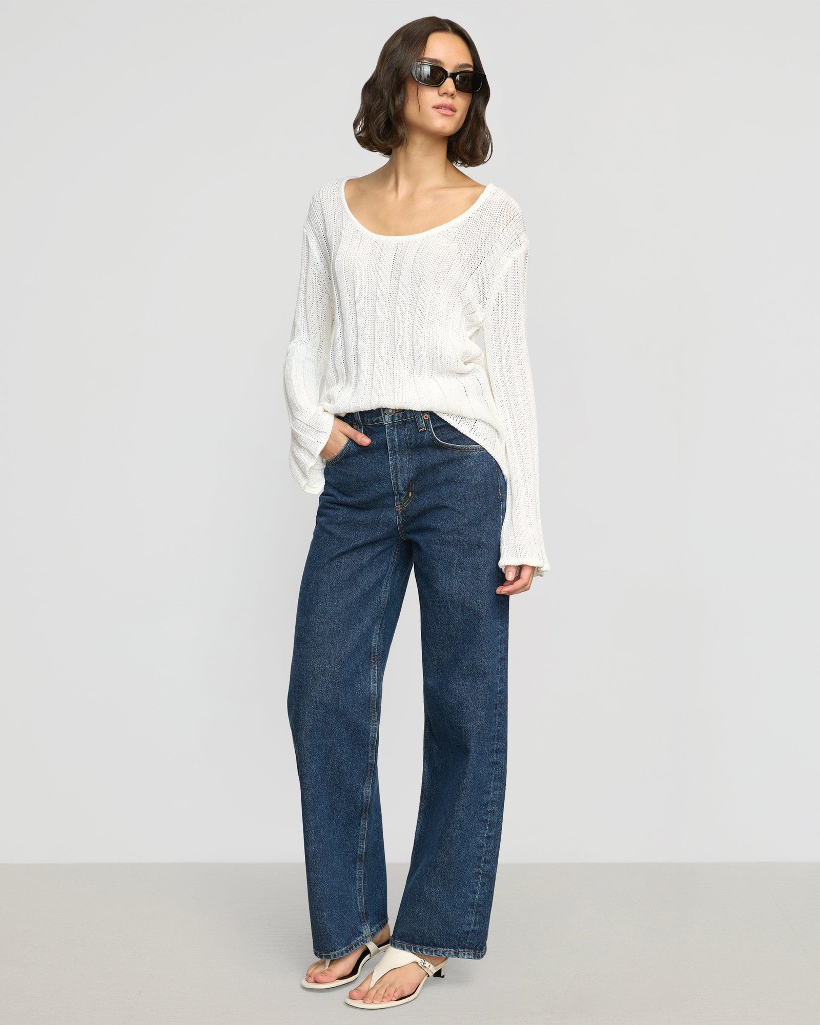 Leah Ribbed Scoop-Neck Sweater