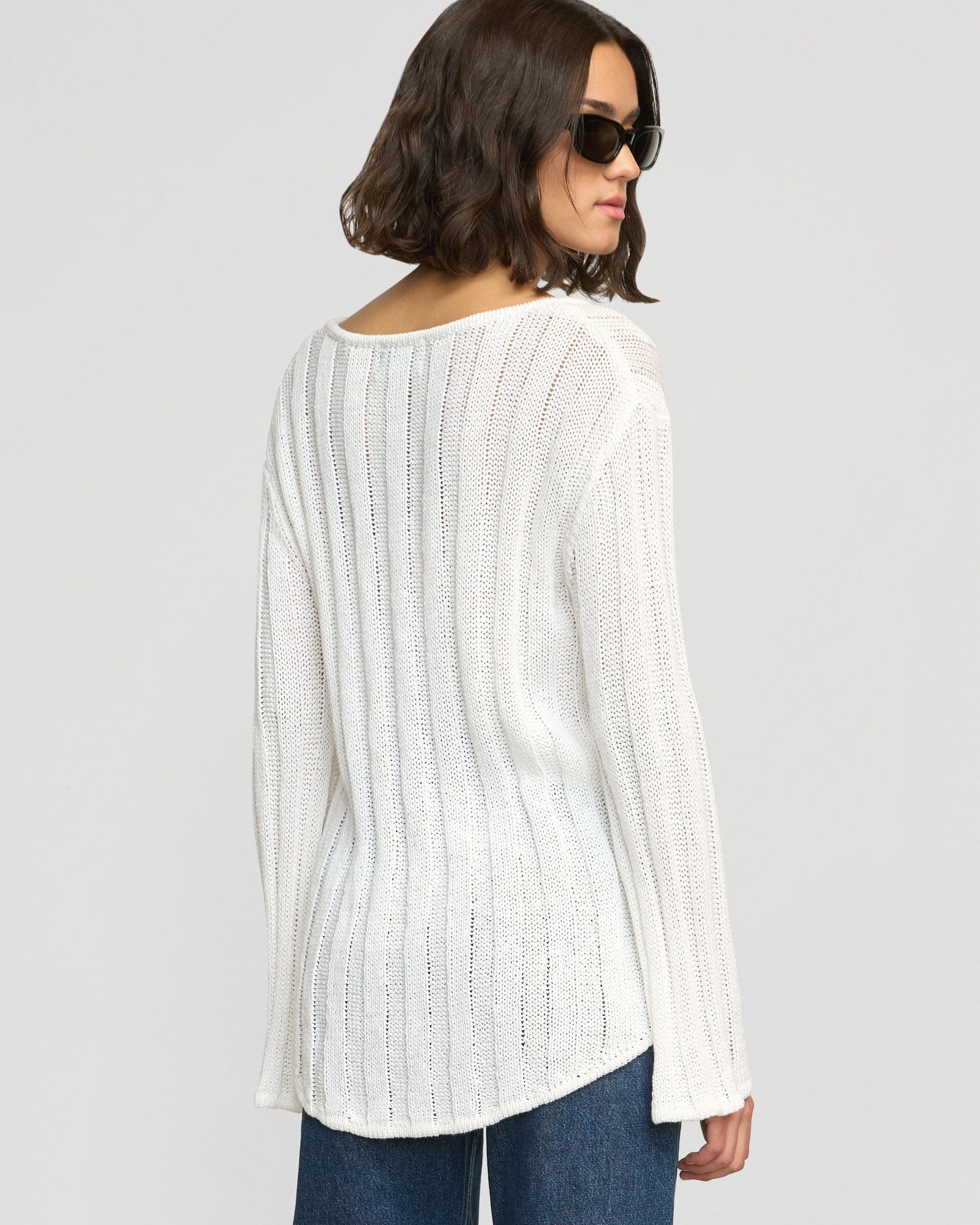 Leah Ribbed Scoop-Neck Sweater