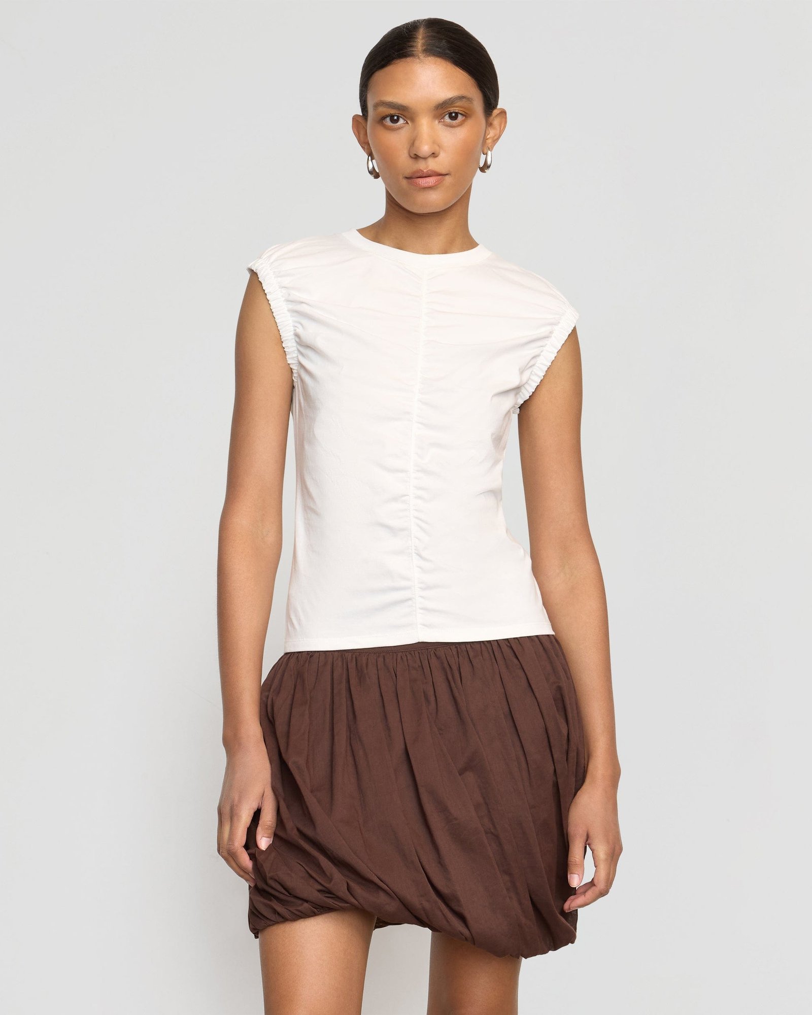 Lior Elasticated Cap-Sleeve Tank