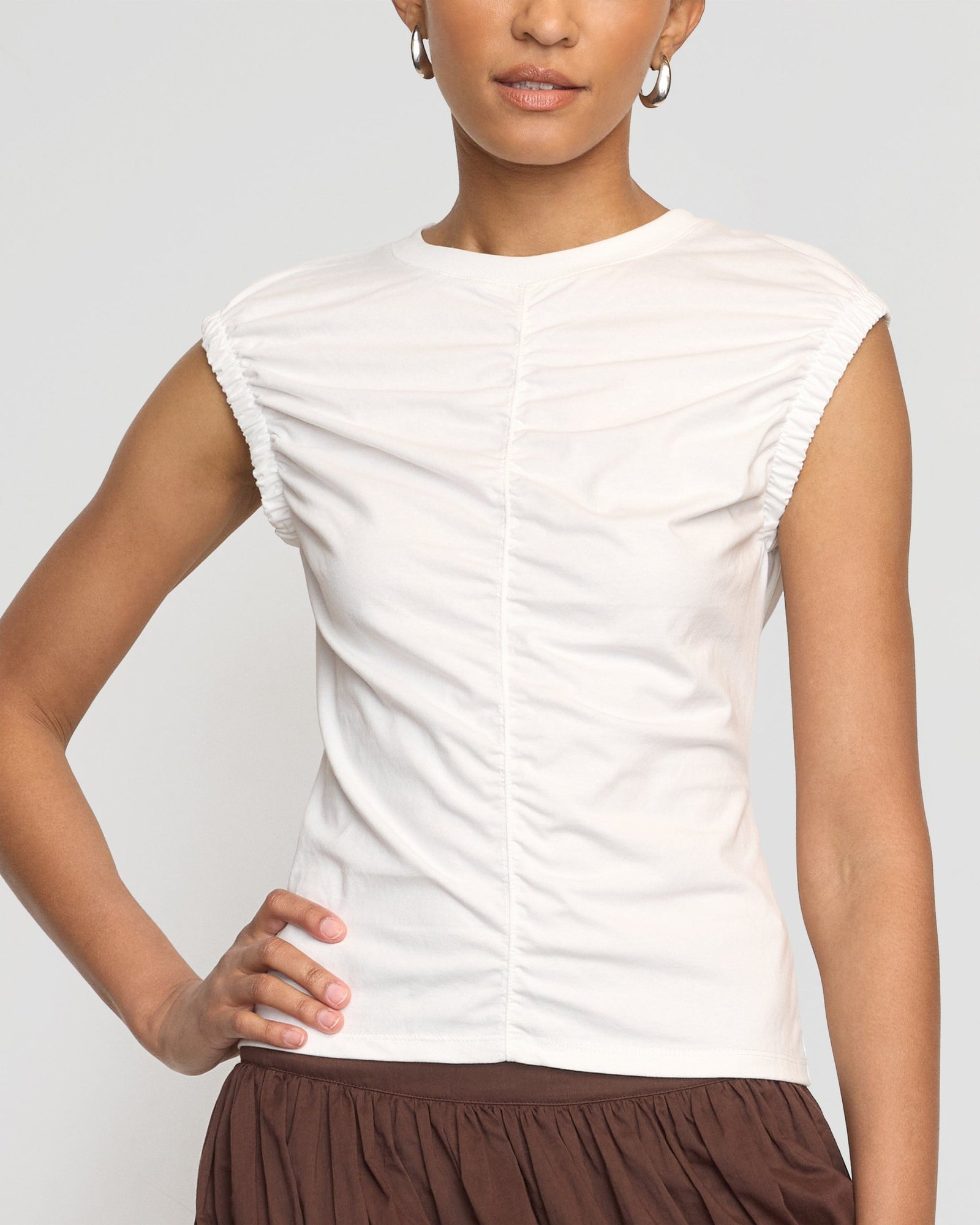 Lior Elasticated Cap-Sleeve Tank