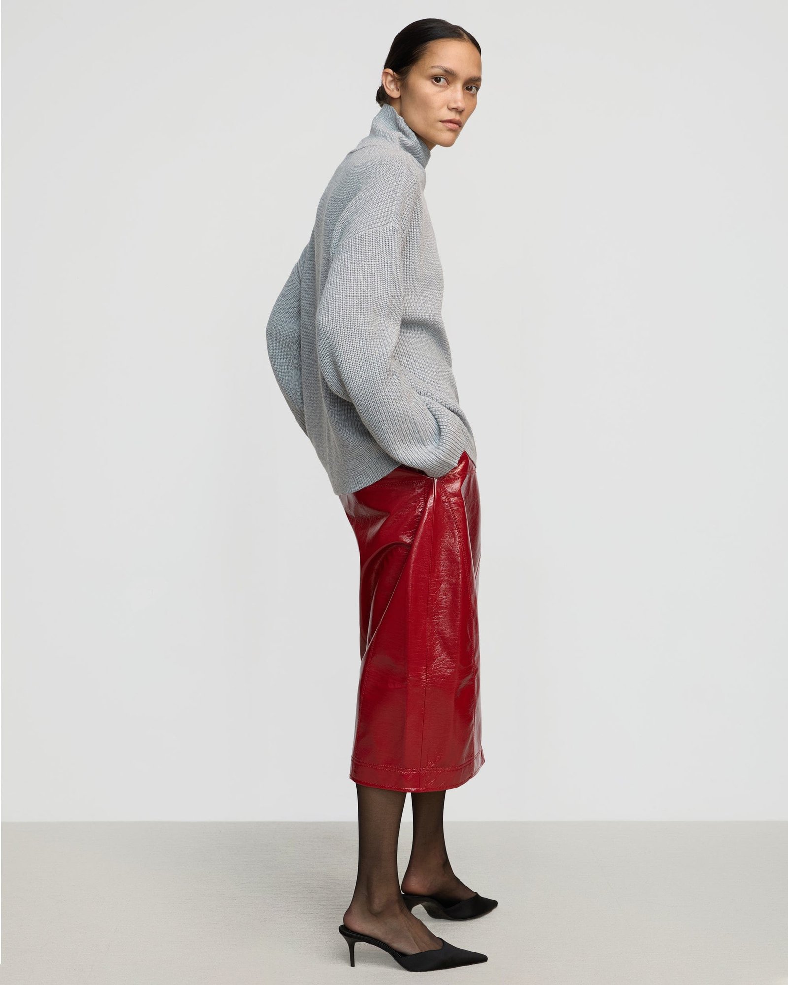 Pepper Vegan Patent Leather Skirt