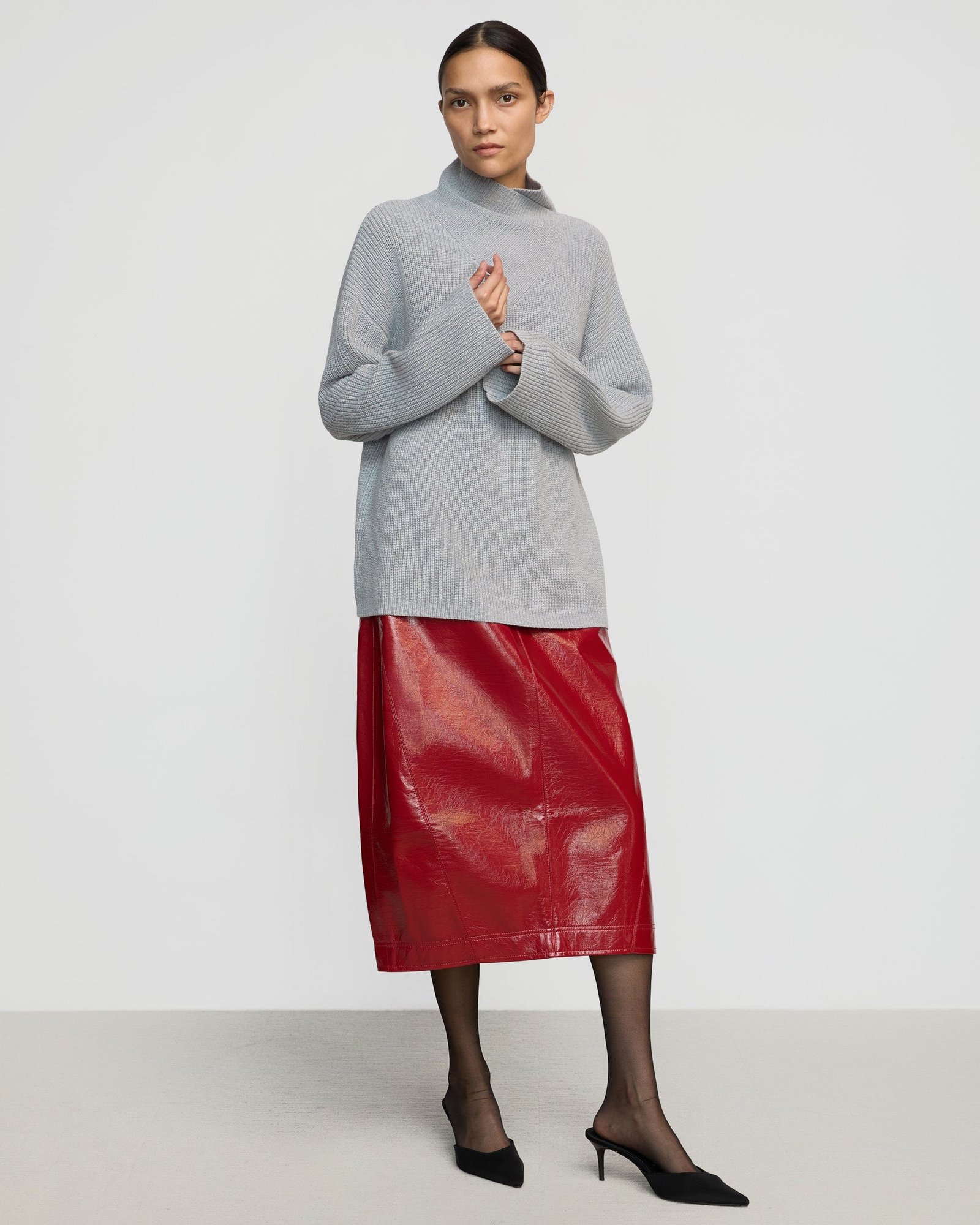 Pepper Vegan Patent Leather Skirt