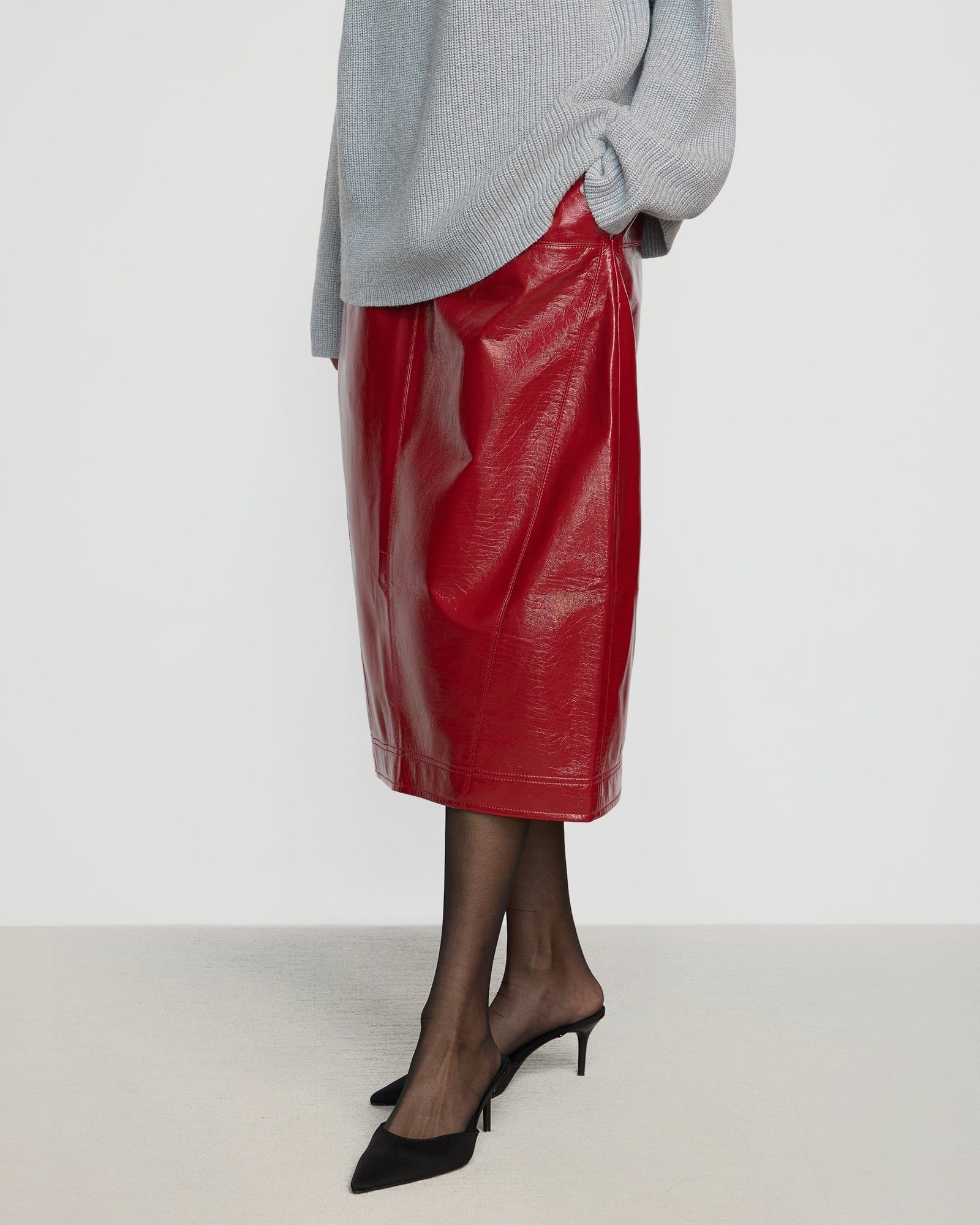 Pepper Vegan Patent Leather Skirt