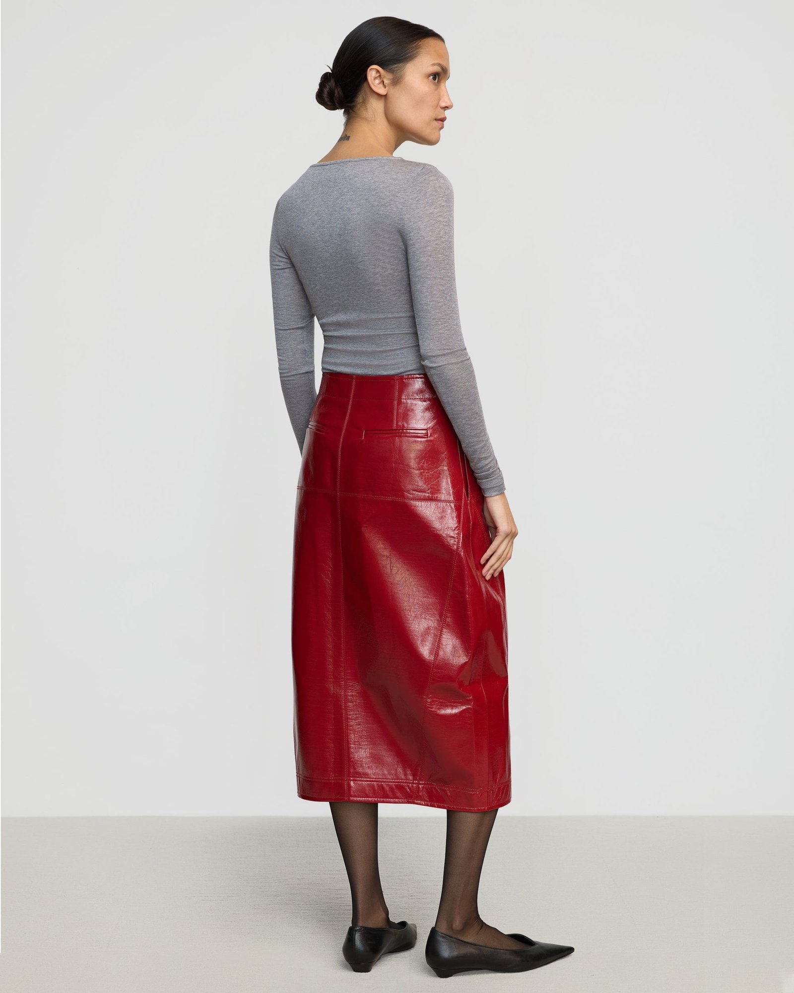 Pepper Vegan Patent Leather Skirt