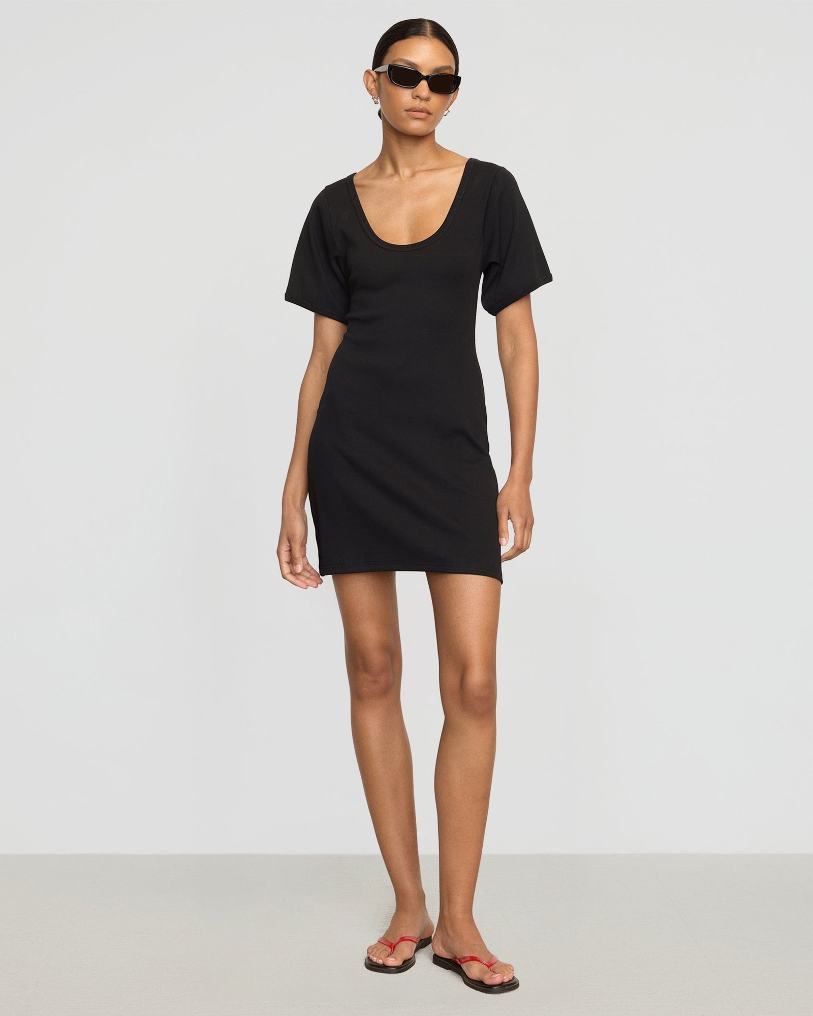 Rae Sculpted Scoop-Neck Mini Dress