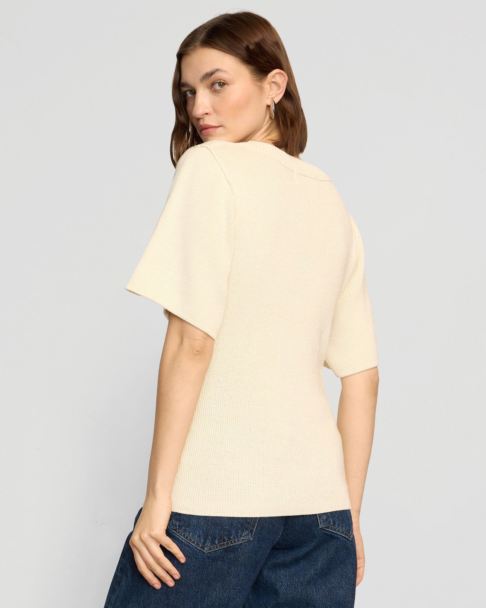 Reina Sculpted Scoop-Neck Knit Top