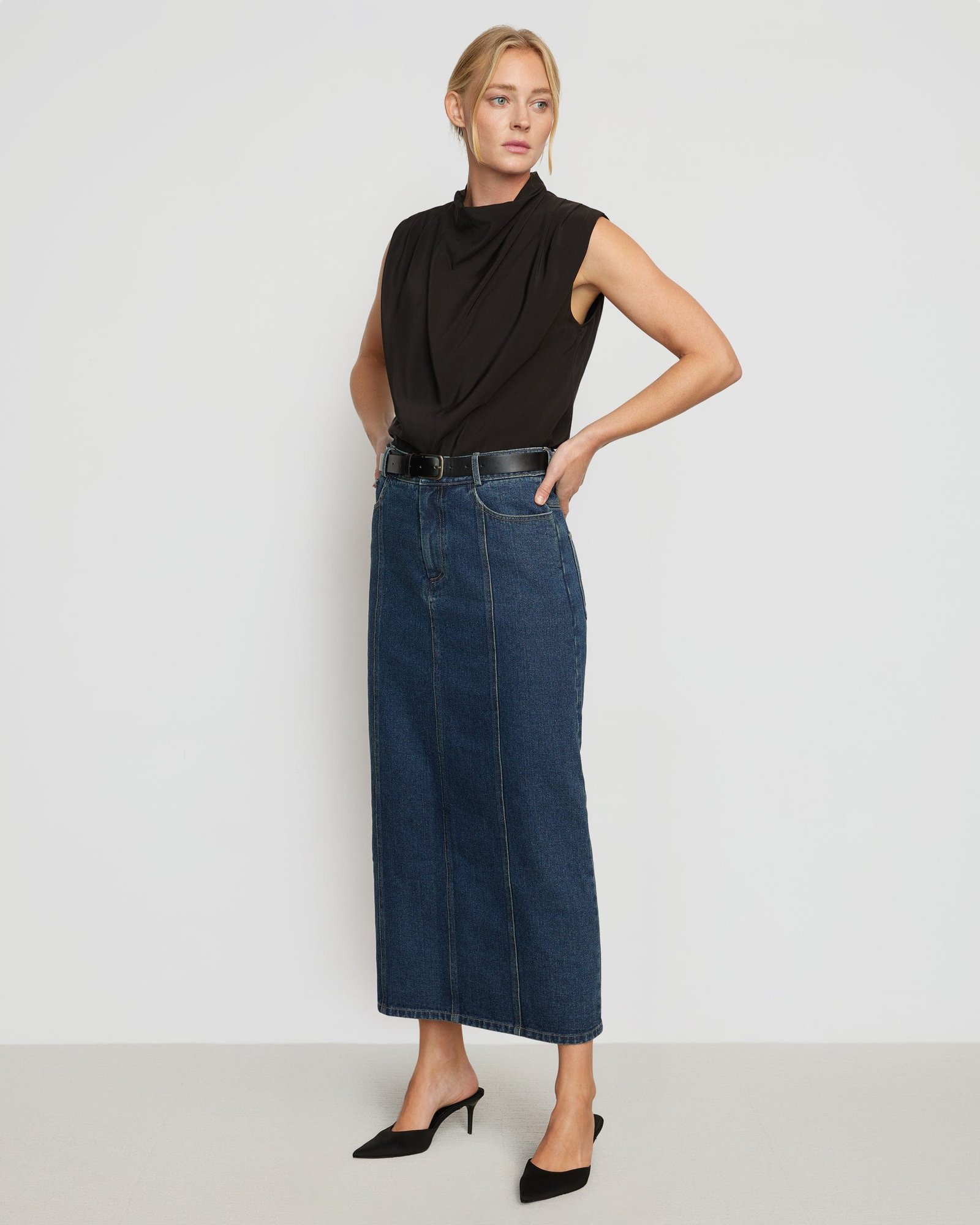 Riley Denim Maxi Skirt