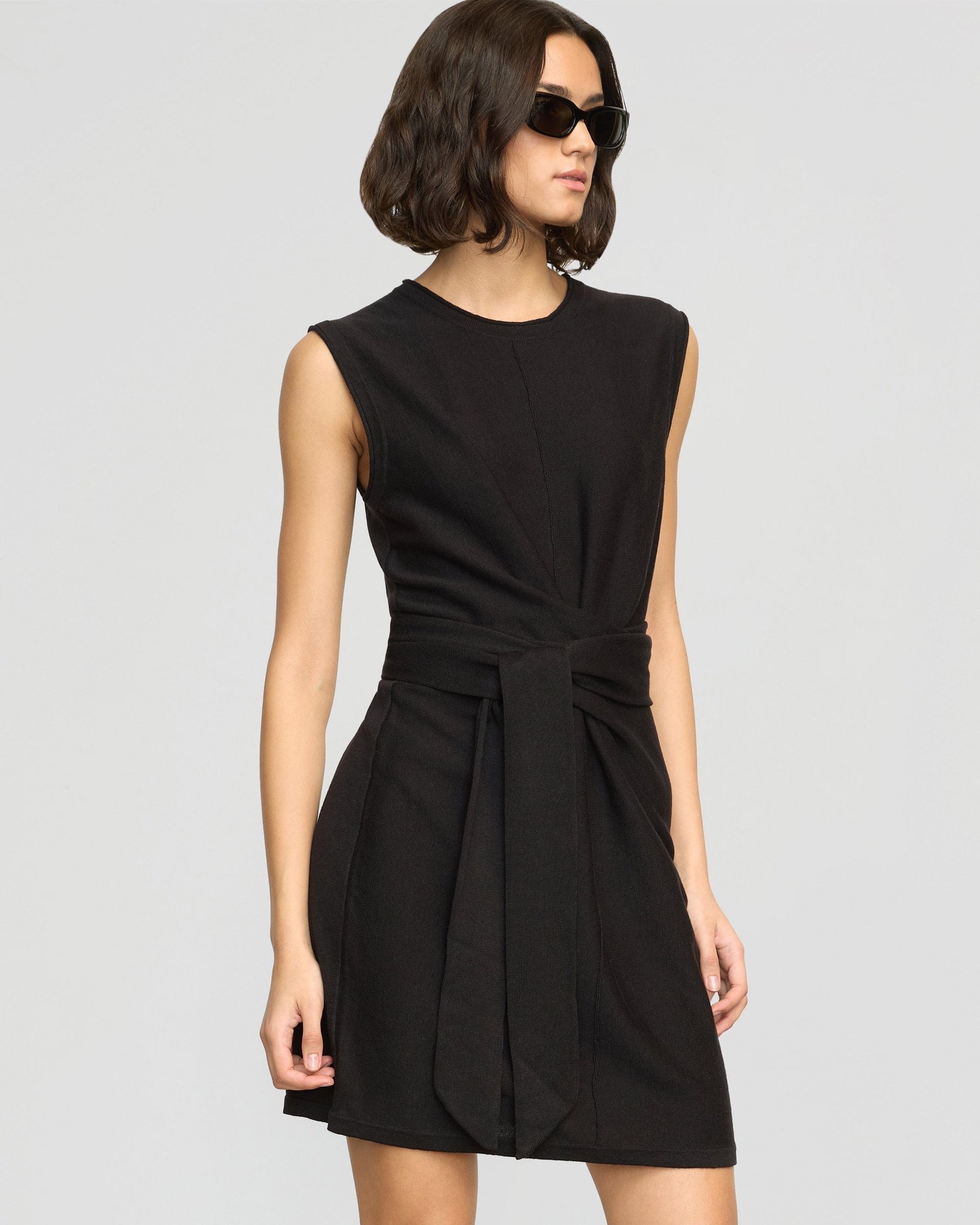 Rini Linen-Cotton Tie-Front Mini Dress