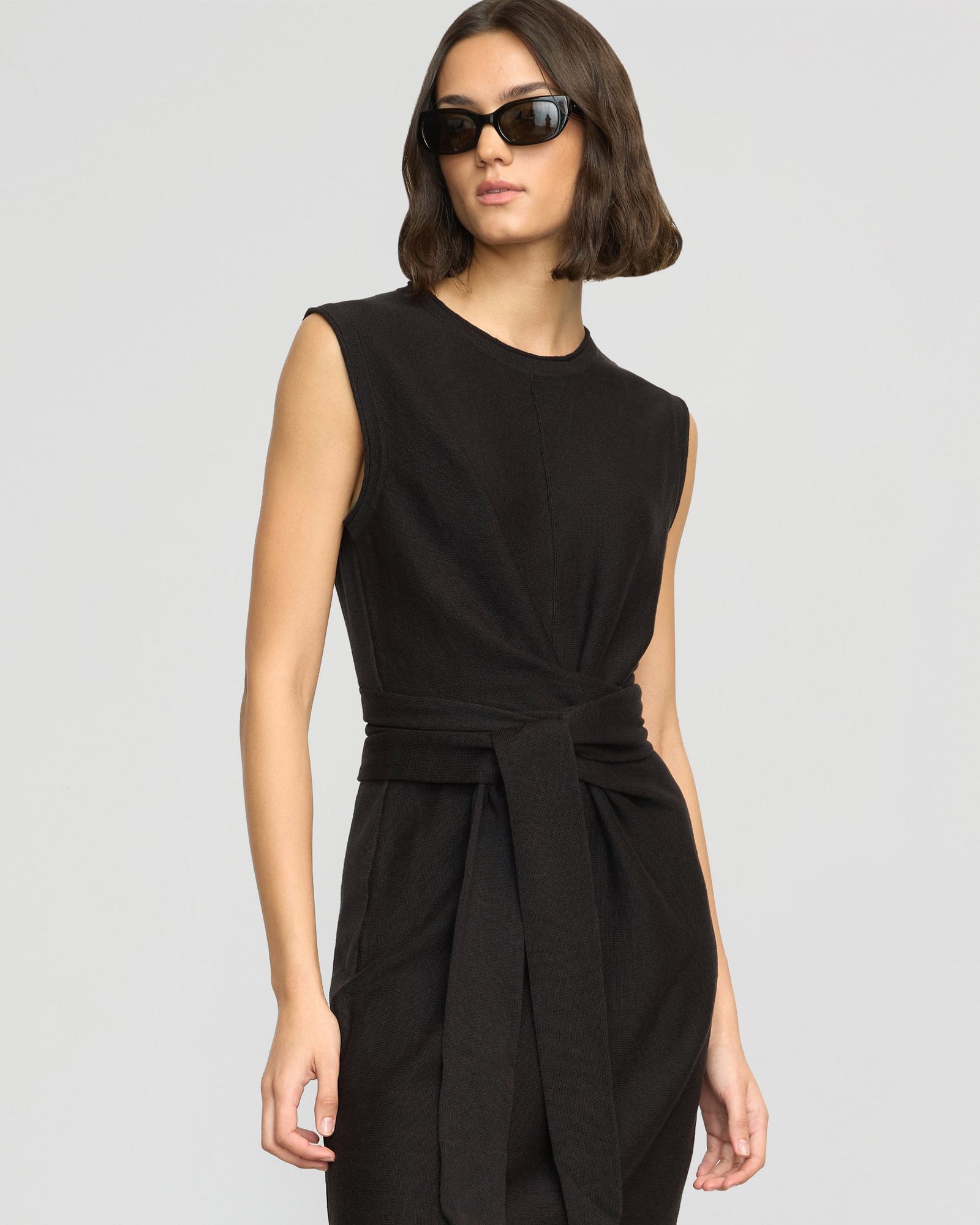 Rini Linen-Cotton Tie-Front Mini Dress