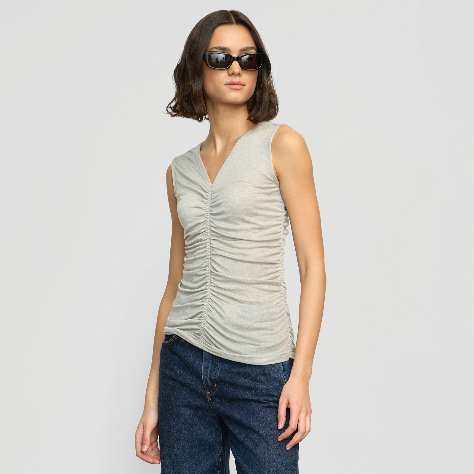 saleha-sleeveless-ruched-front-tank-heather-grey-0