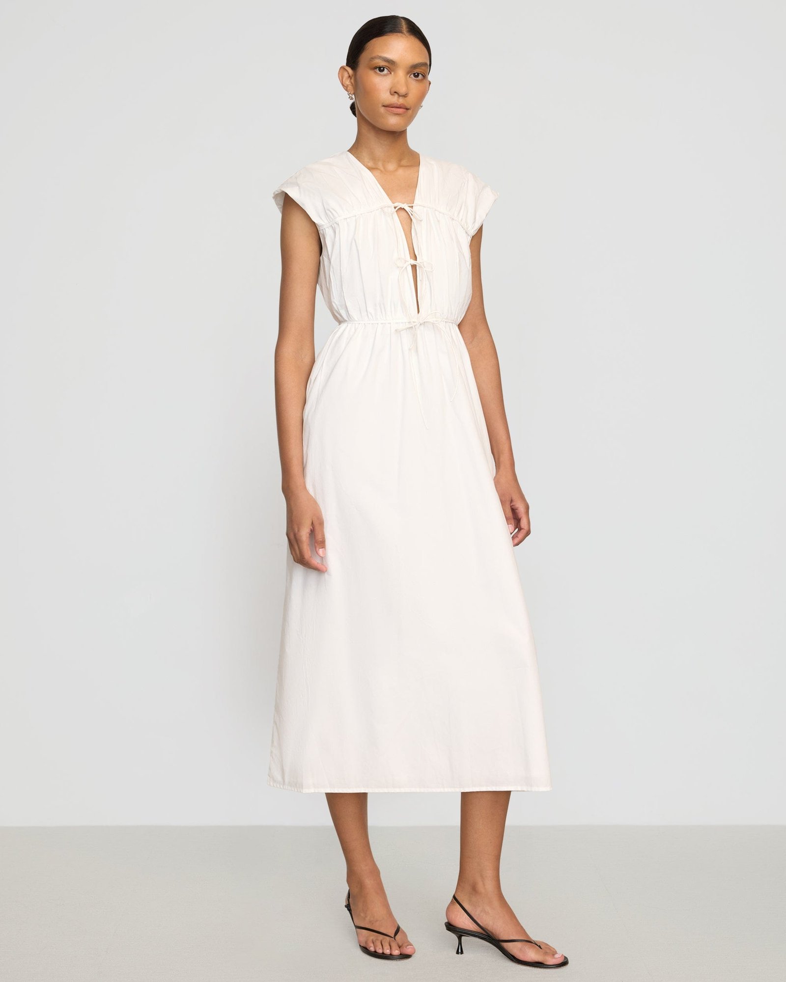 Shreya Tie-Front Organic Cotton Dress