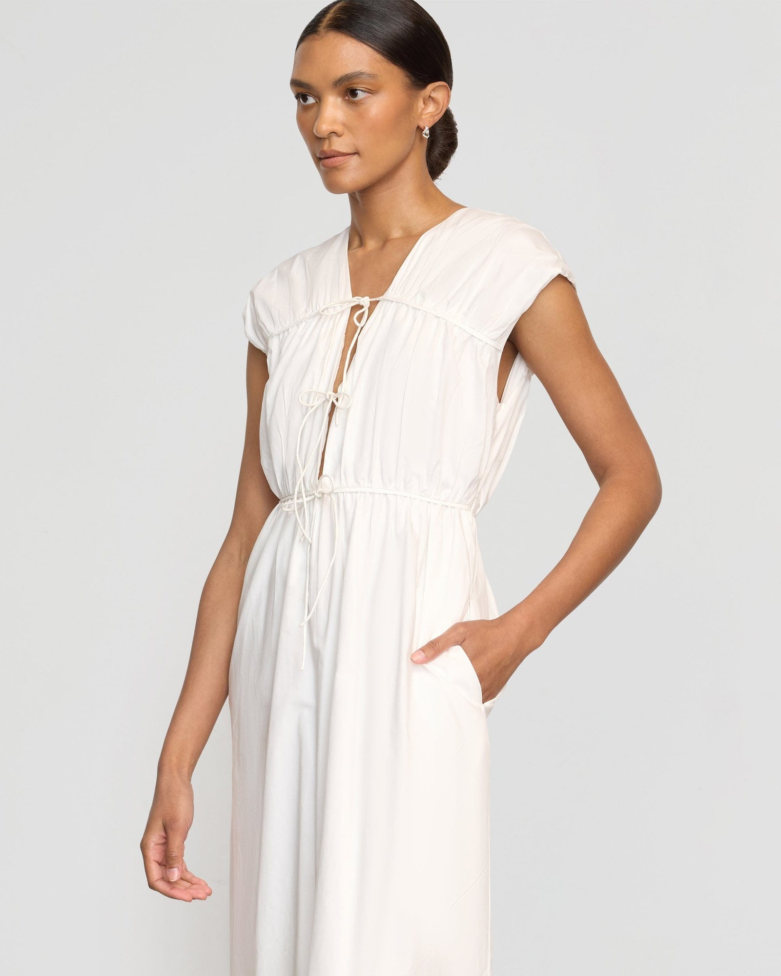 Shreya Tie-Front Organic Cotton Dress