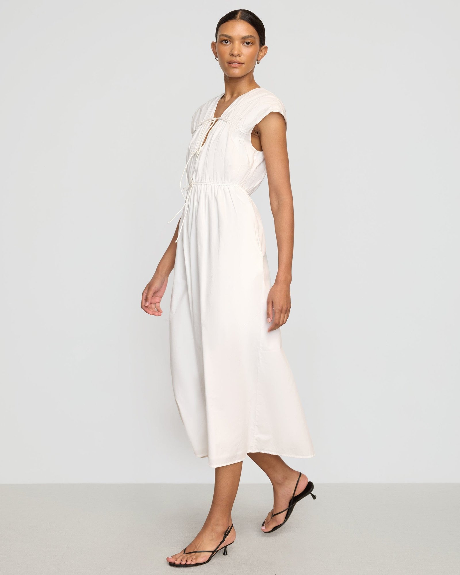 Shreya Tie-Front Organic Cotton Dress