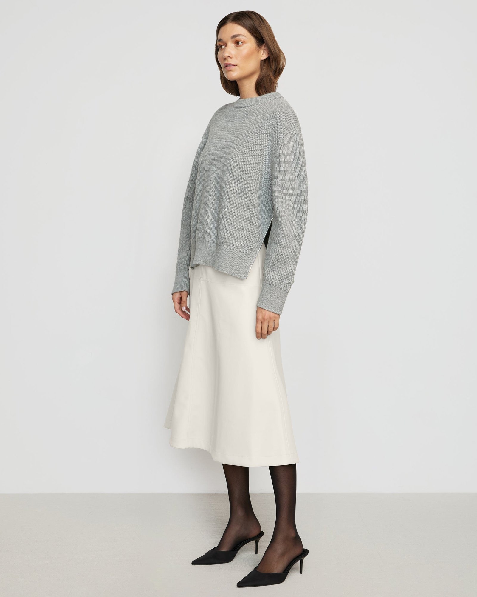 Tate Organic Cotton Side-Zip Sweater