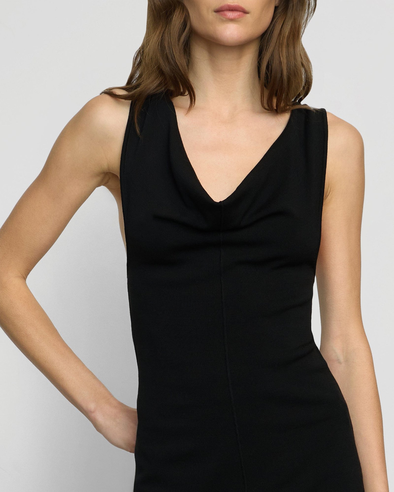 Valerie Cowl-Neck Racerback Knit Top