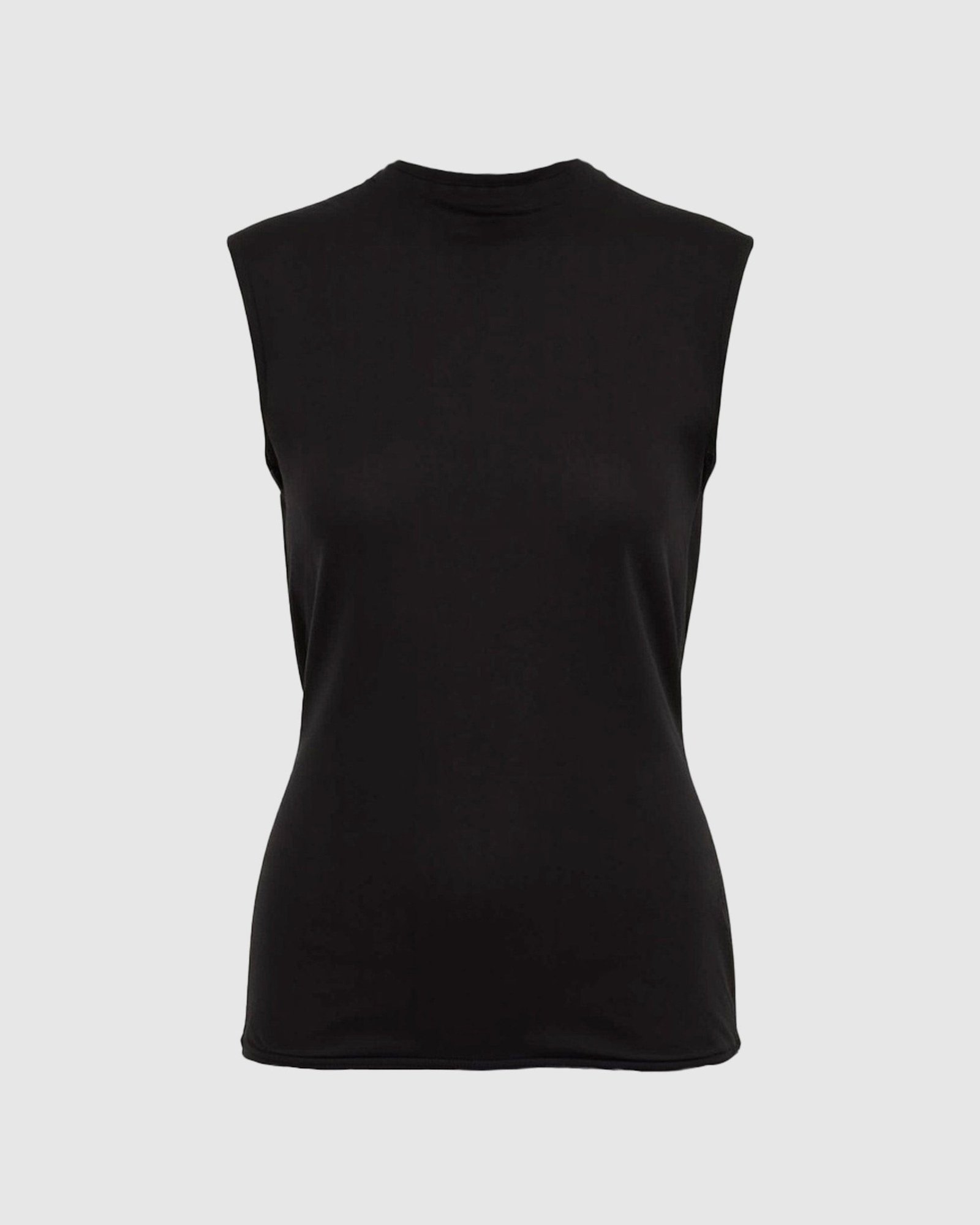 Vallo Semi-Sheer Cowl-Back Knit Blouse